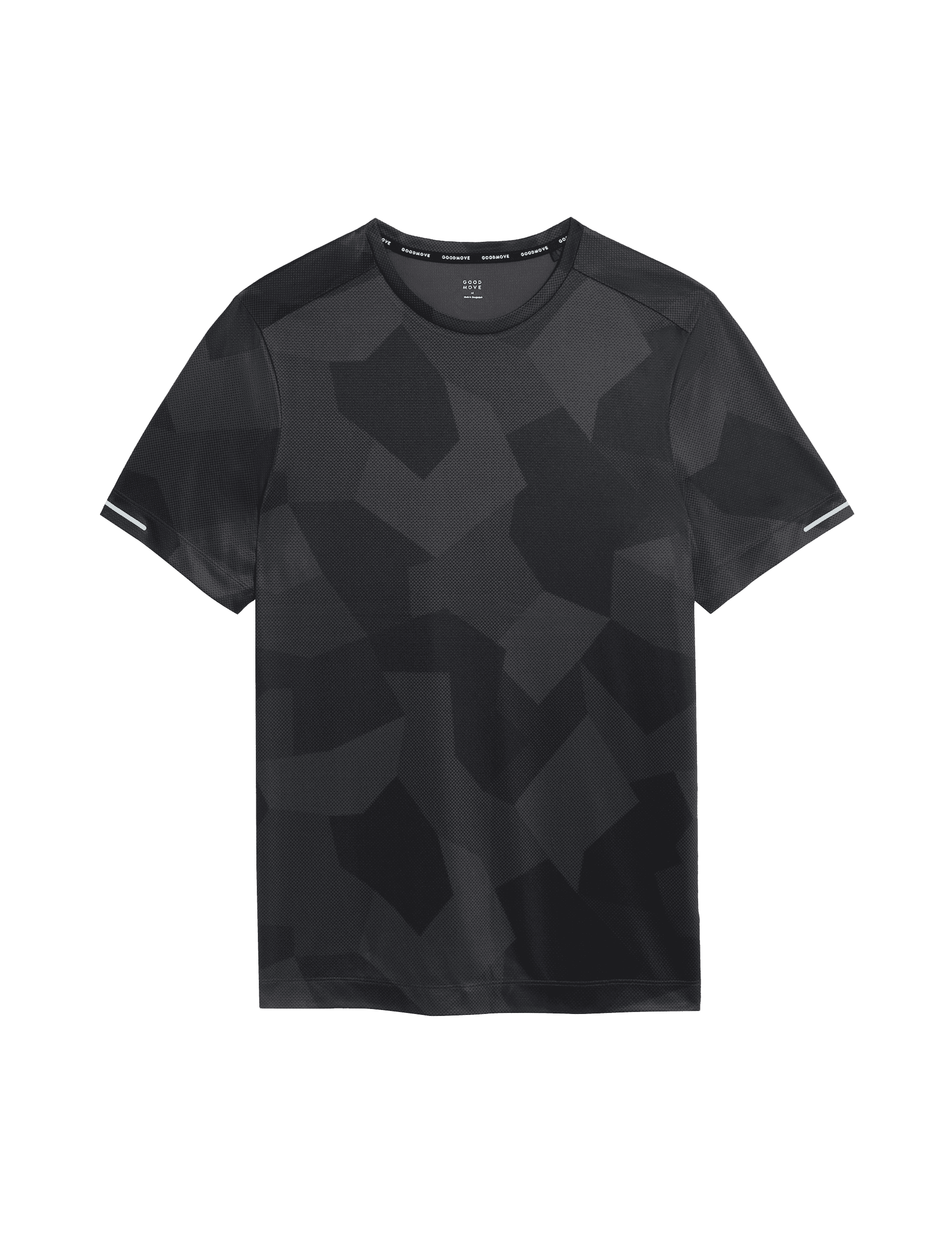 Goodmove Men's Printed Crew Neck T-Shirt - XLREG - Black Mix, Black Mix