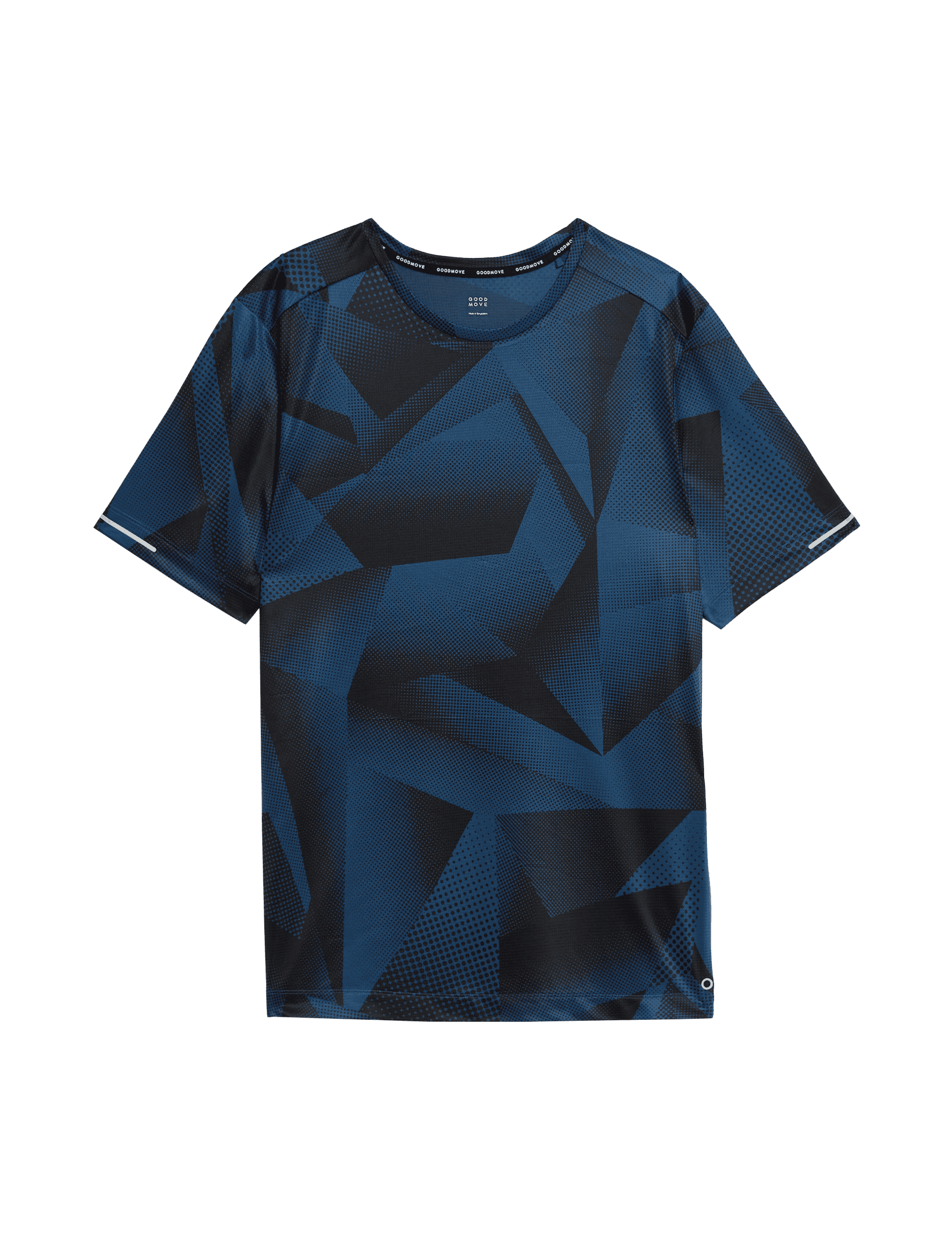 Goodmove Men's Abstract Print Training T-Shirt - LREG - Bright Blue, Bright Blue,Pine Green,Black