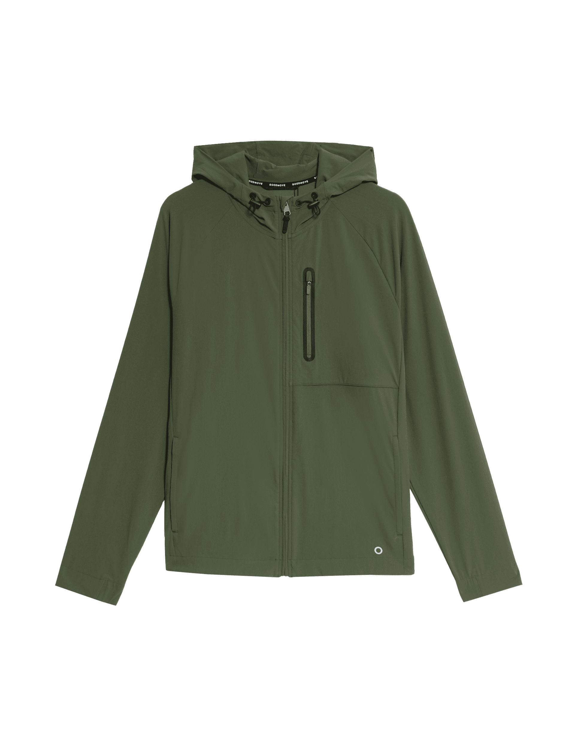 Goodmove Men's Zip Up Jacket - LREG - Pine Green, Pine Green,Black