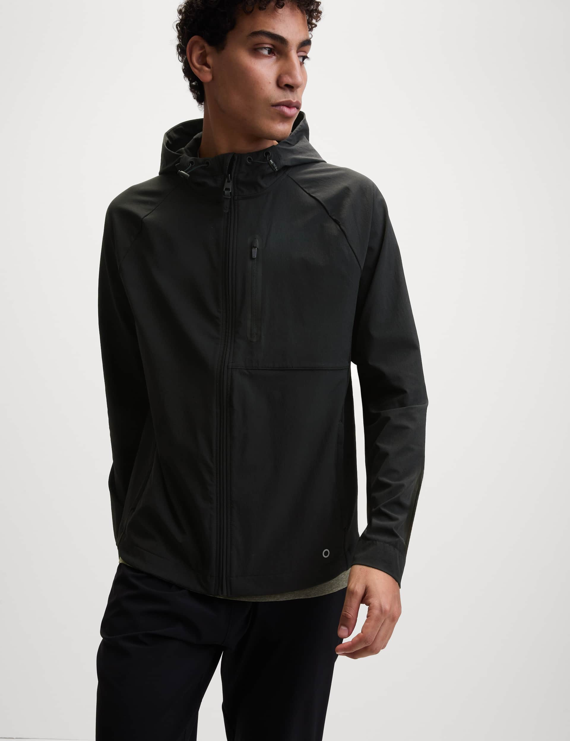 Goodmove Men's Zip Up Jacket - LREG - Black, Black