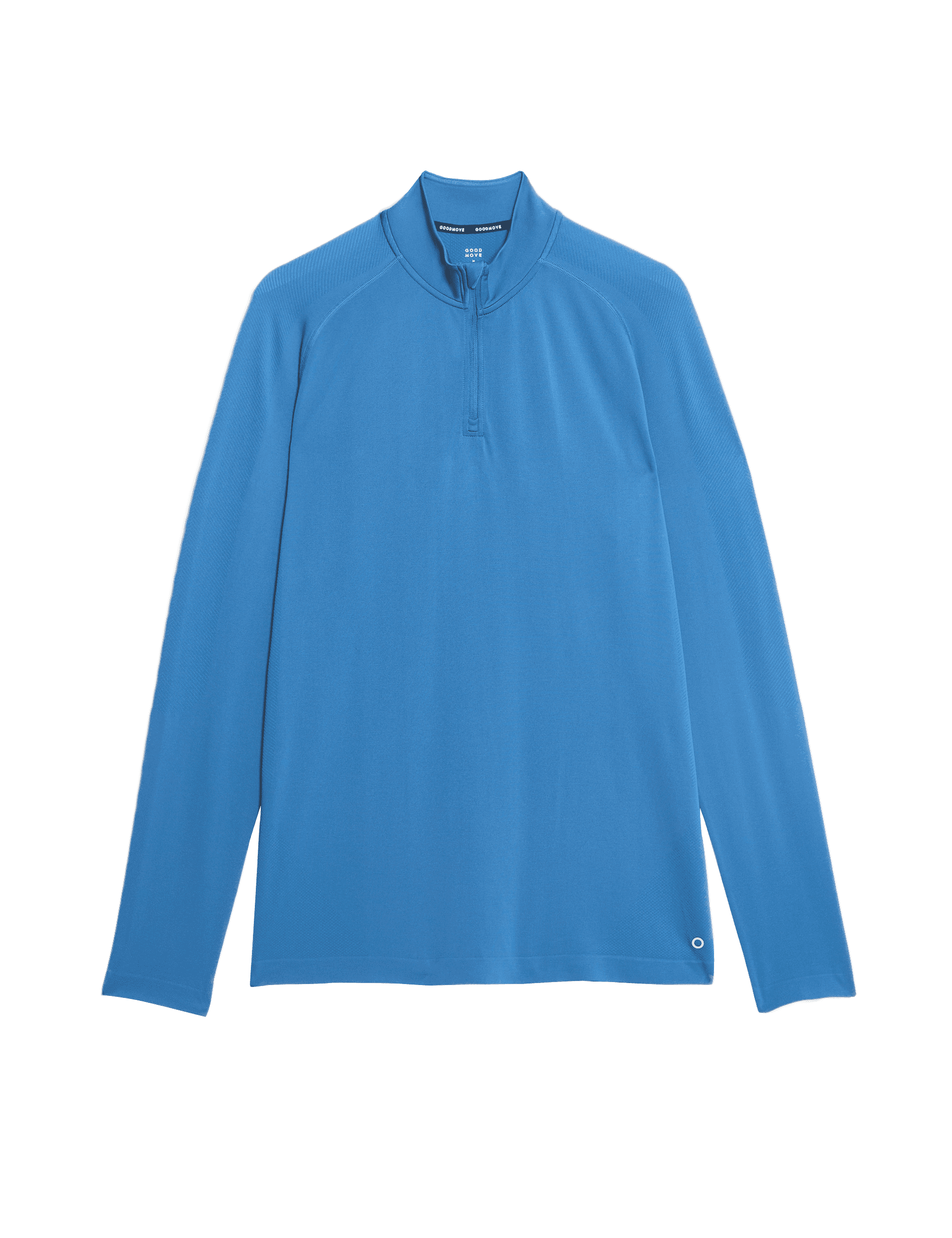 Goodmove Men's Funnel Neck Half Zip Top - LREG - Bright Blue, Bright Blue,Black,Pine Green