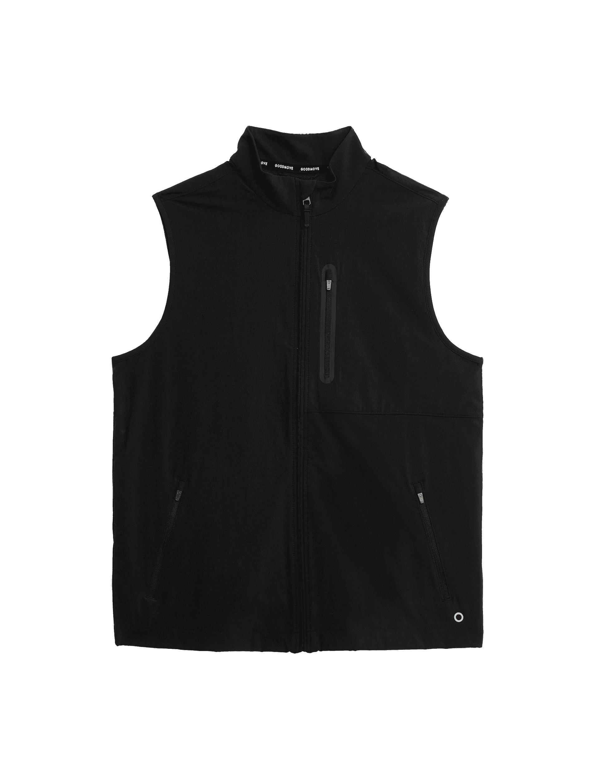 Goodmove Men's Woven Gilet - LREG - Black, Black