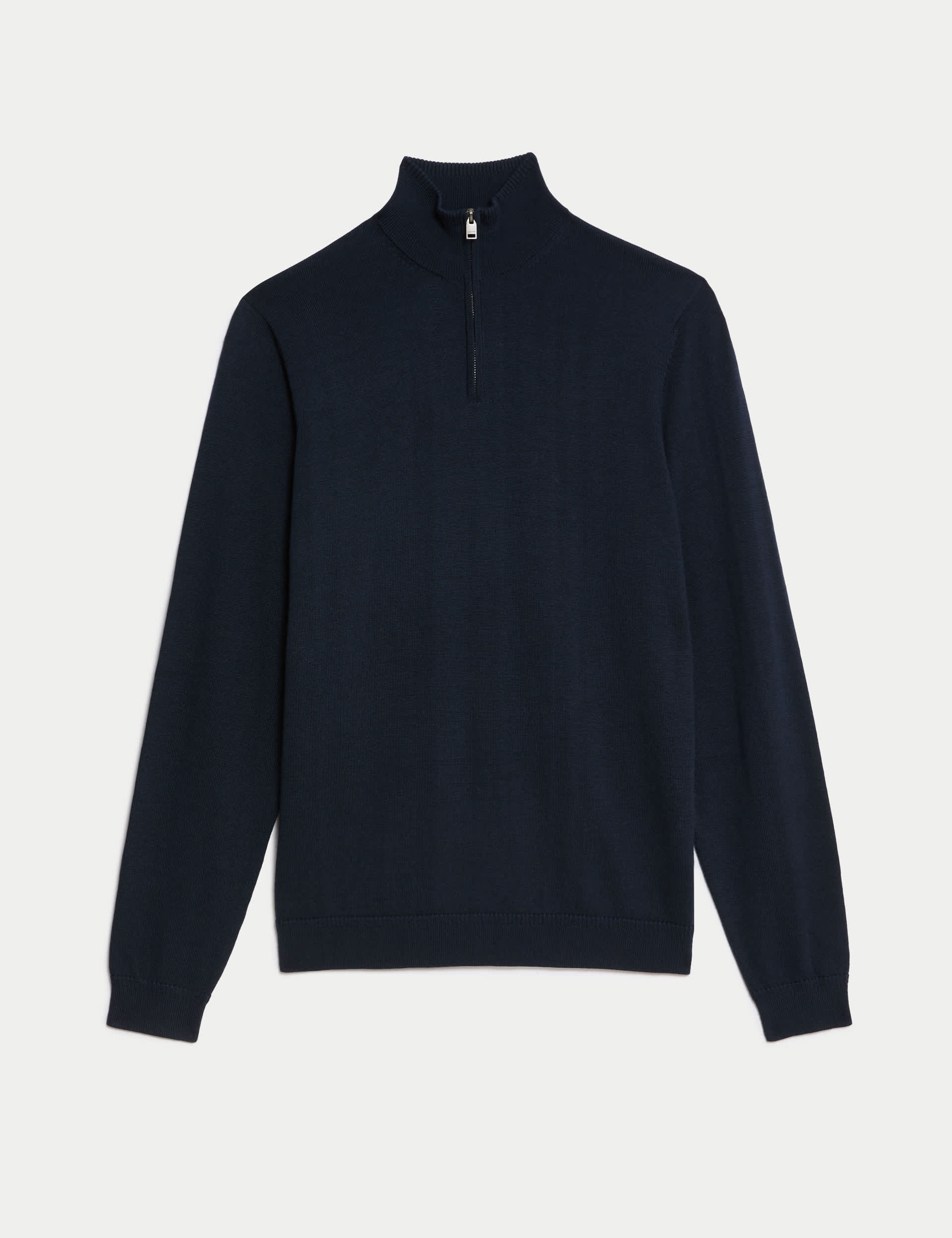Jaeger Men's Merino Wool Rich with Silk Zip Up Jumper