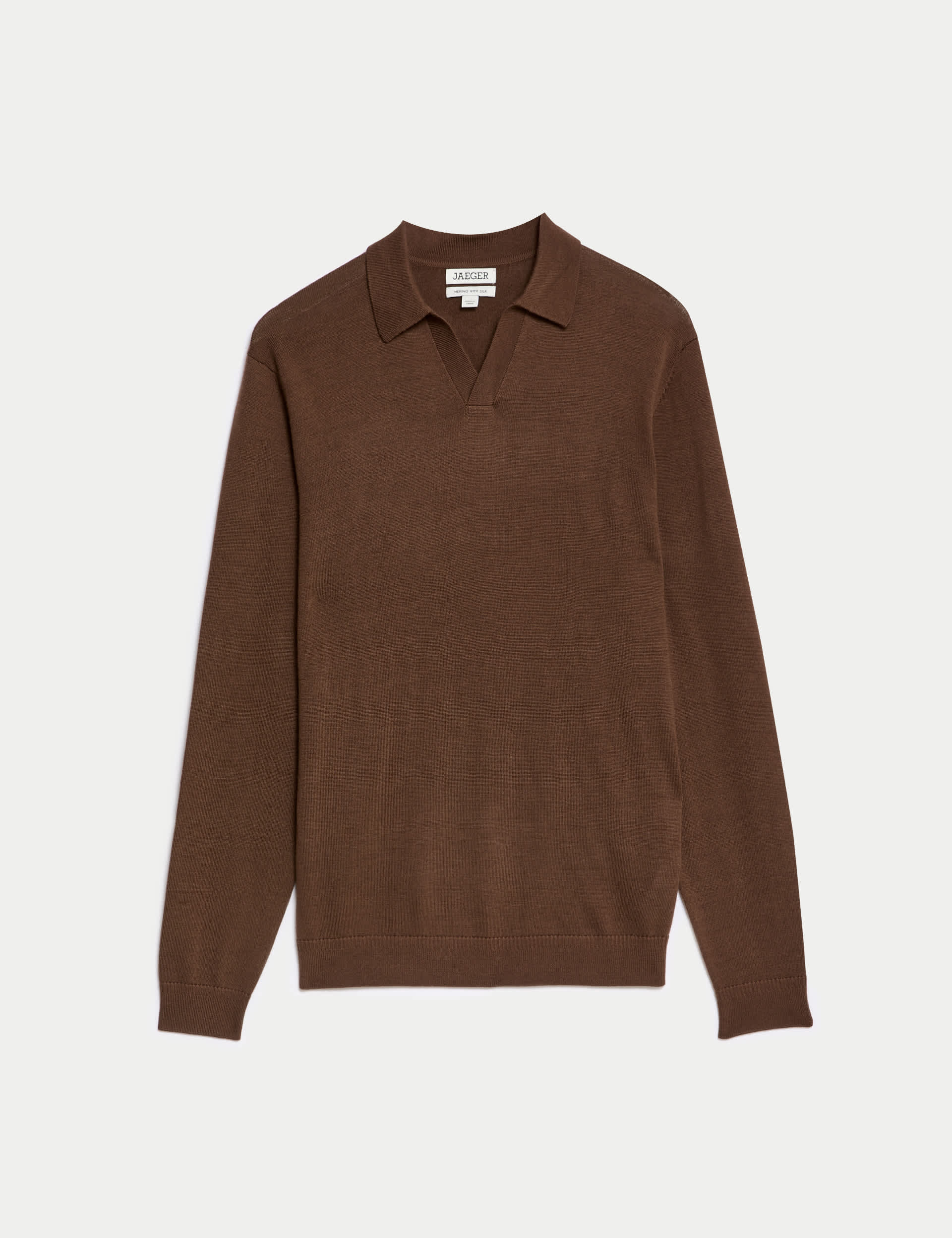 Jaeger Men's Merino Wool Rich Polo Shirt with Silk