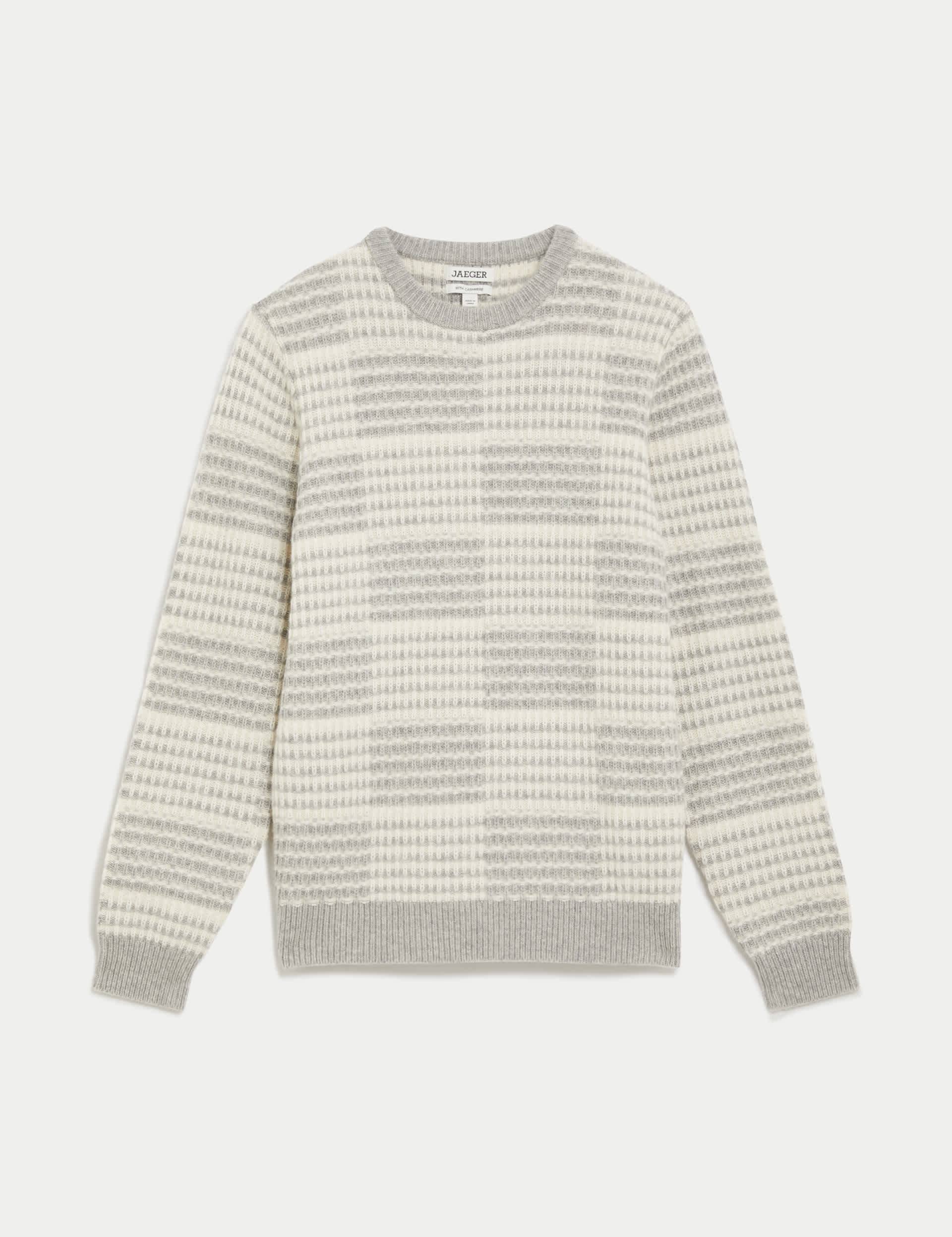 Jaeger Men's Merino Wool Rich Crew Neck Jumper with Cashmere