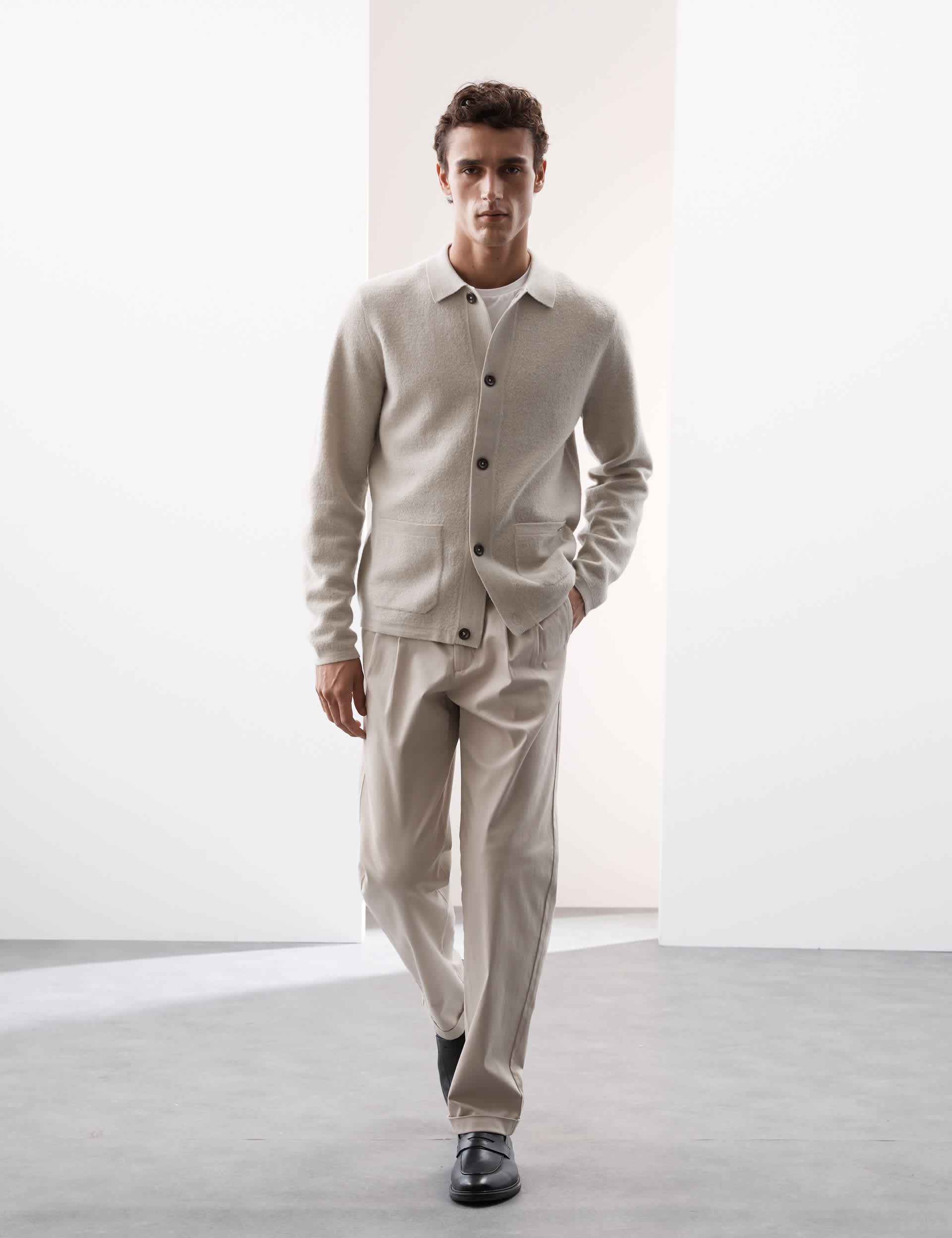 Autograph Men's Pure Extra Fine Merino Wool Felted Knitted Jacket