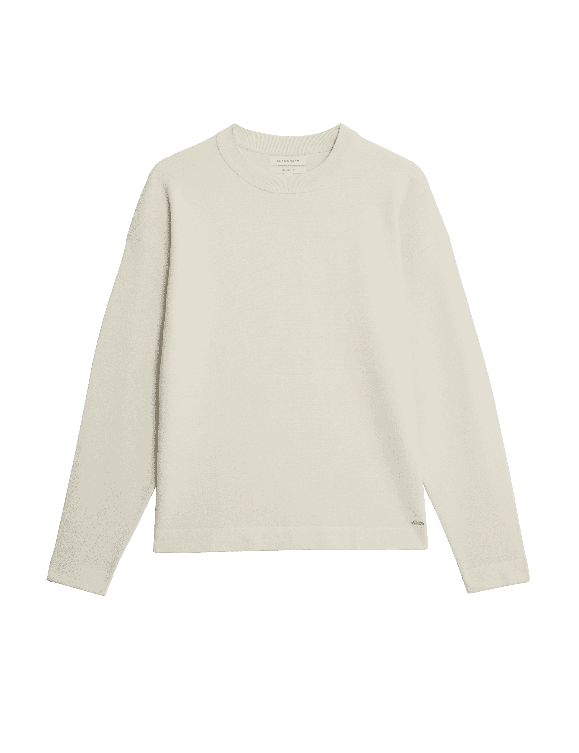 Autograph Men's Relaxed Crew Neck Jumper - LREG - Light Natural, Light Natural