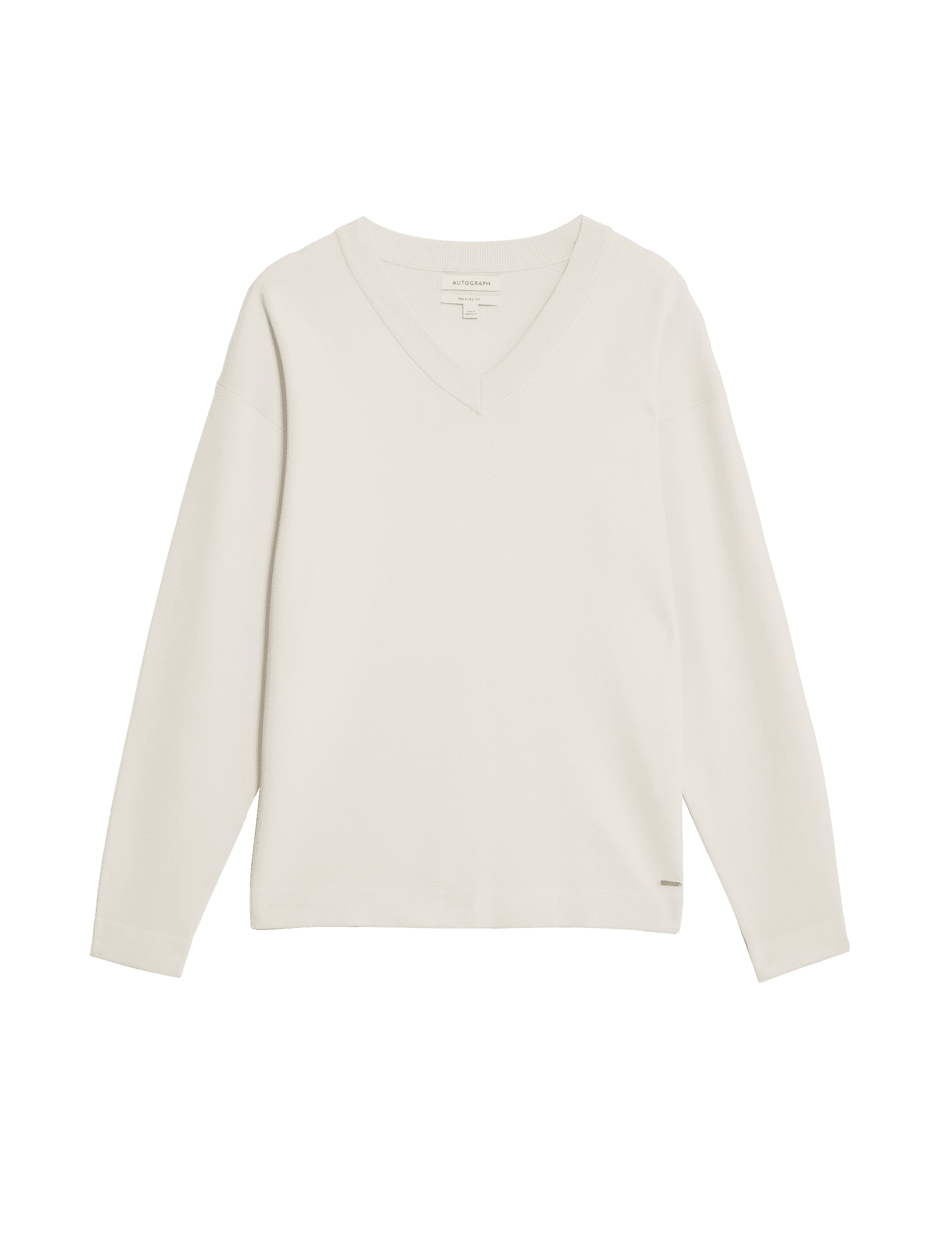 Autograph Men's Relaxed V-Neck Jumper - LREG - Light Natural, Light Natural