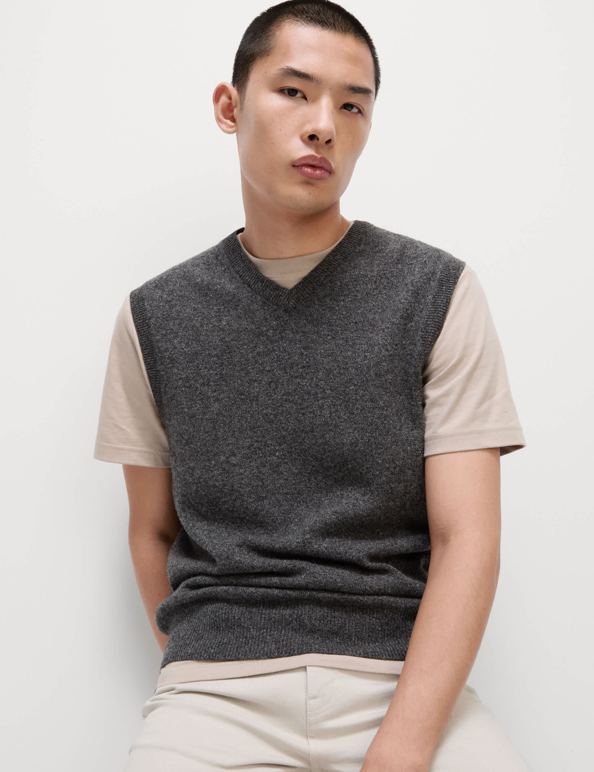 M&S Men's Pure Extra Fine Lambswool Sleeveless Jumper