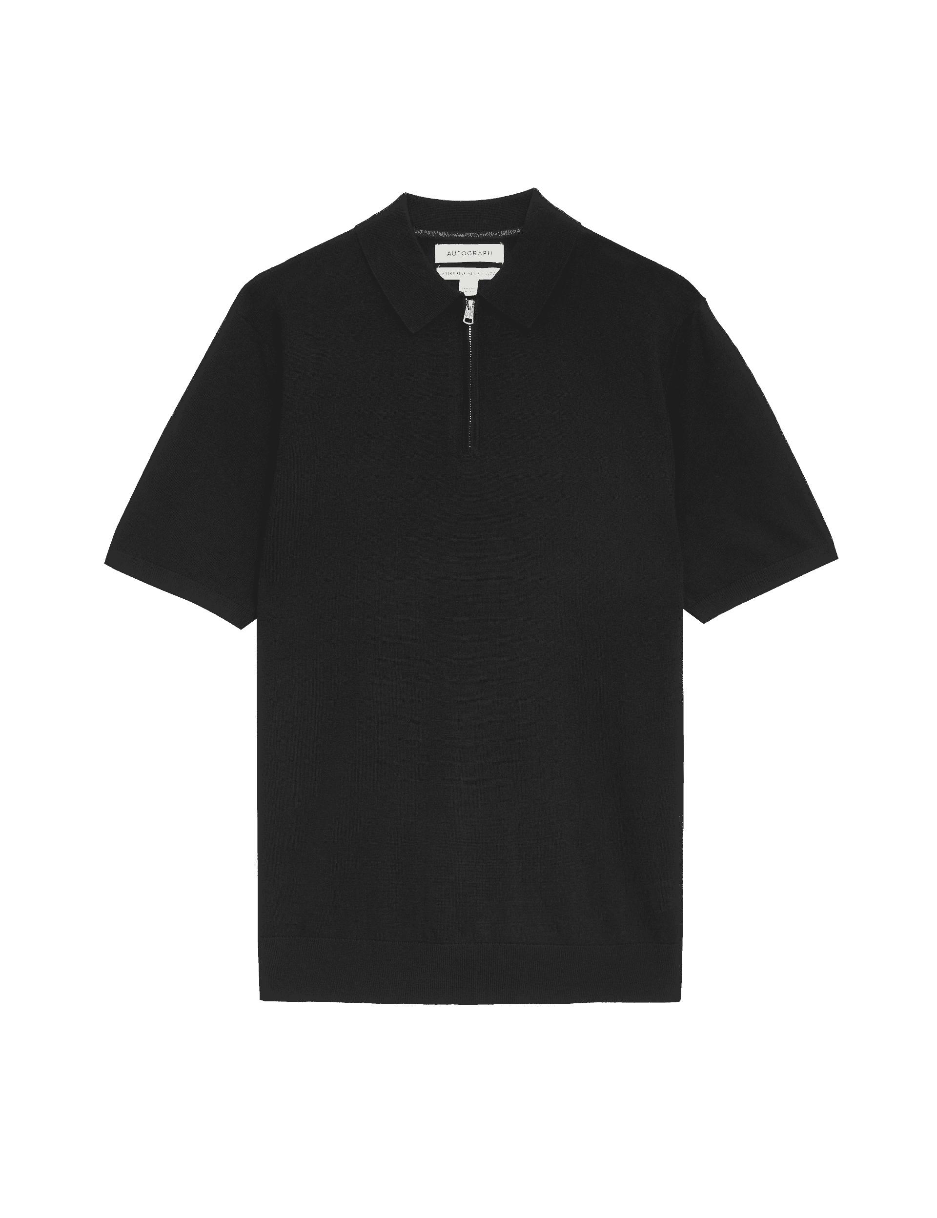 Autograph Men's Pure Extra Fine Merino Wool Knitted Polo Shirt - XLREG - Black, Silver Grey,Navy,Neu