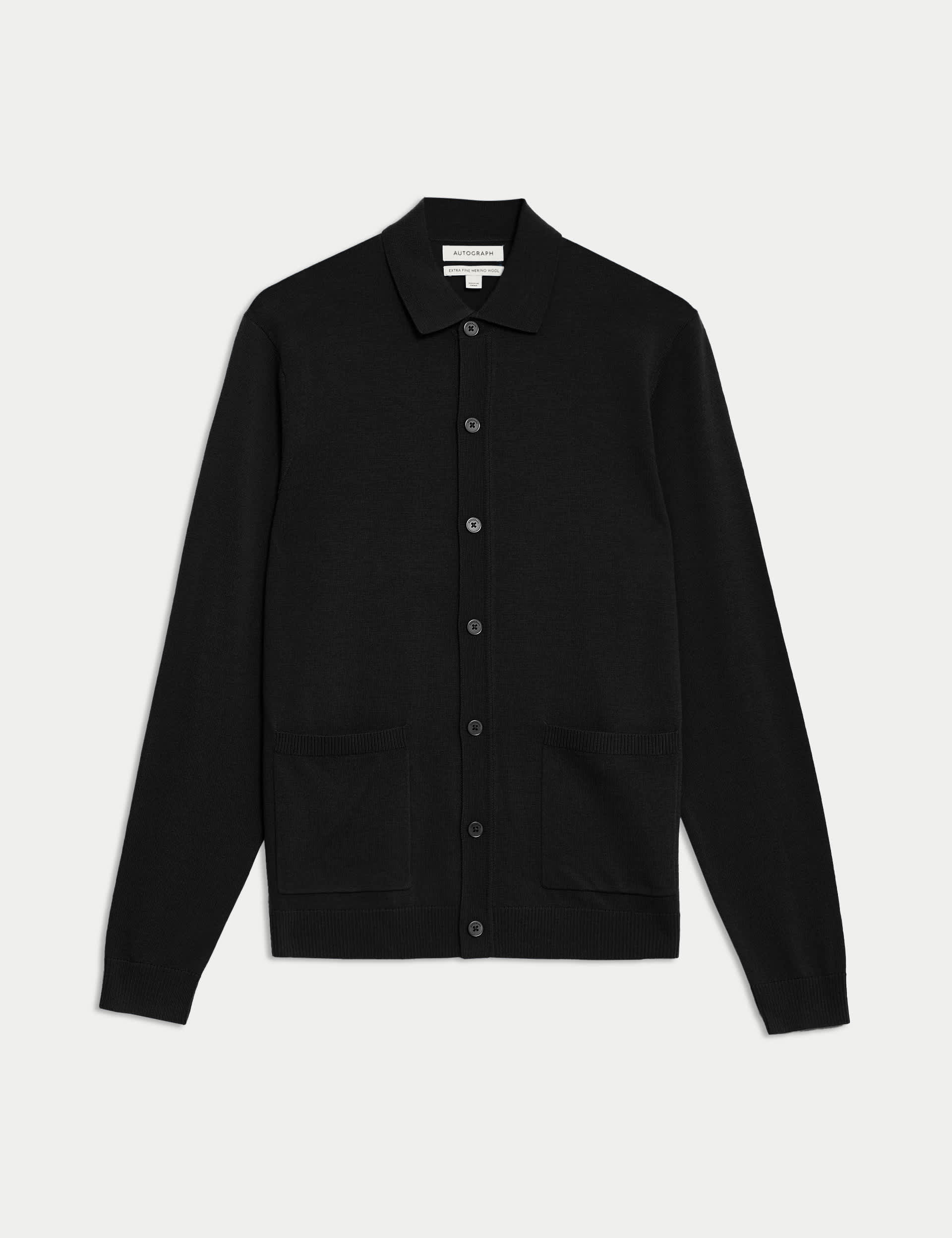 Autograph Men's Pure Extra Fine Merino Wool Knitted Jacket