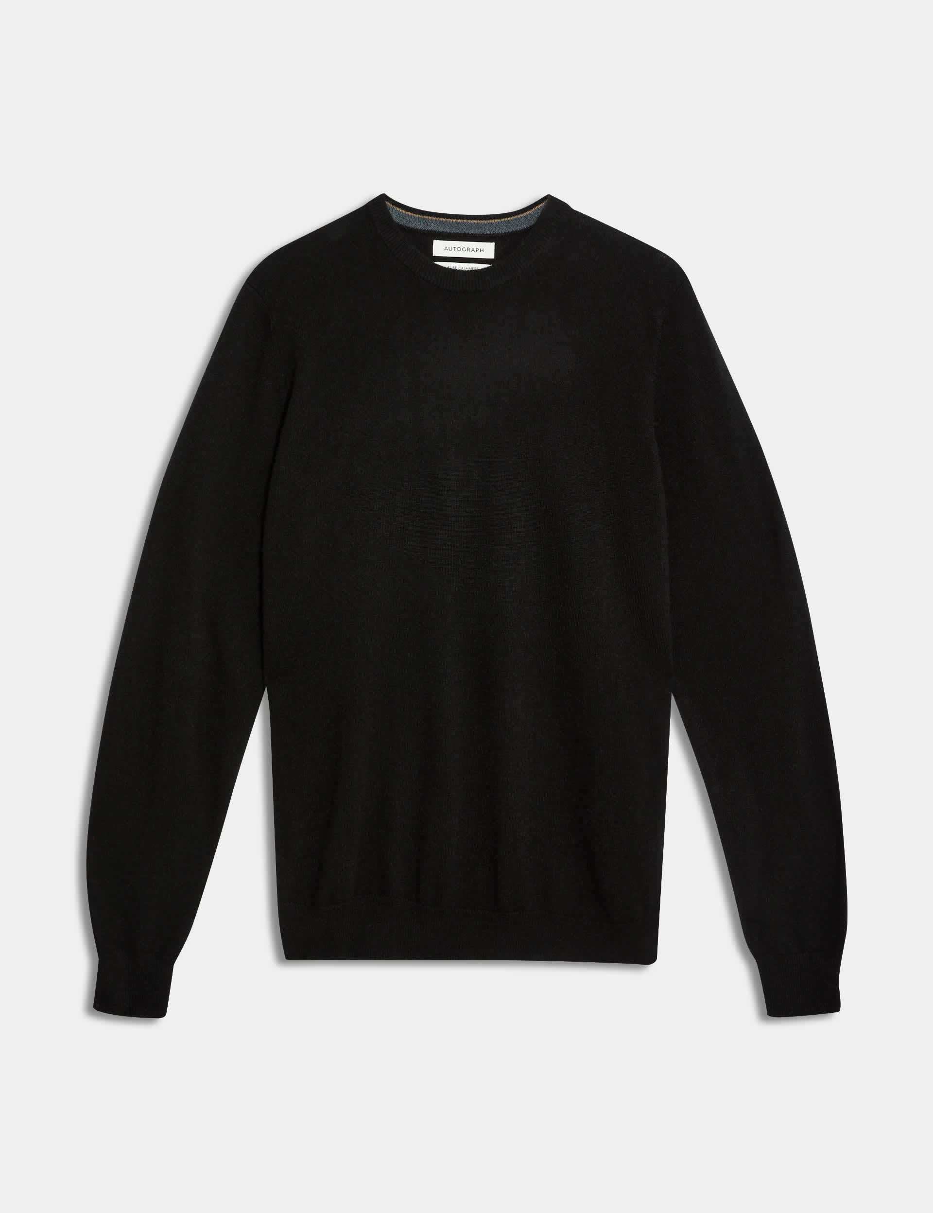 Autograph Men's Pure Cashmere Crew Neck Jumper - LREG - Black, Light Grey,Navy,Black,Smokey Blue,Cam