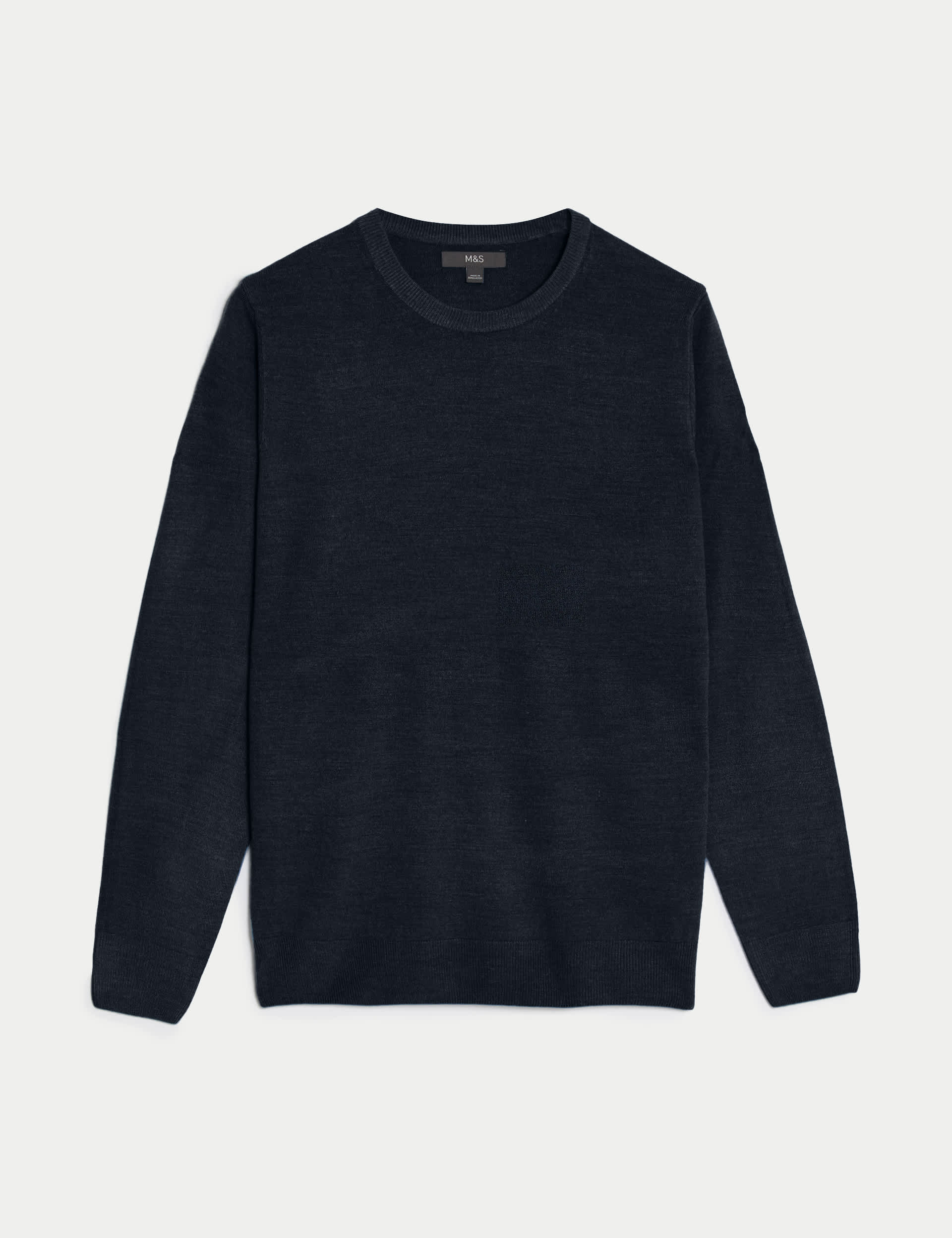 M&S Men's Cashmilon Crew Neck Jumper - LREG - Navy, Navy,Black,Denim,Charcoal,Green,Moss Green,Medi