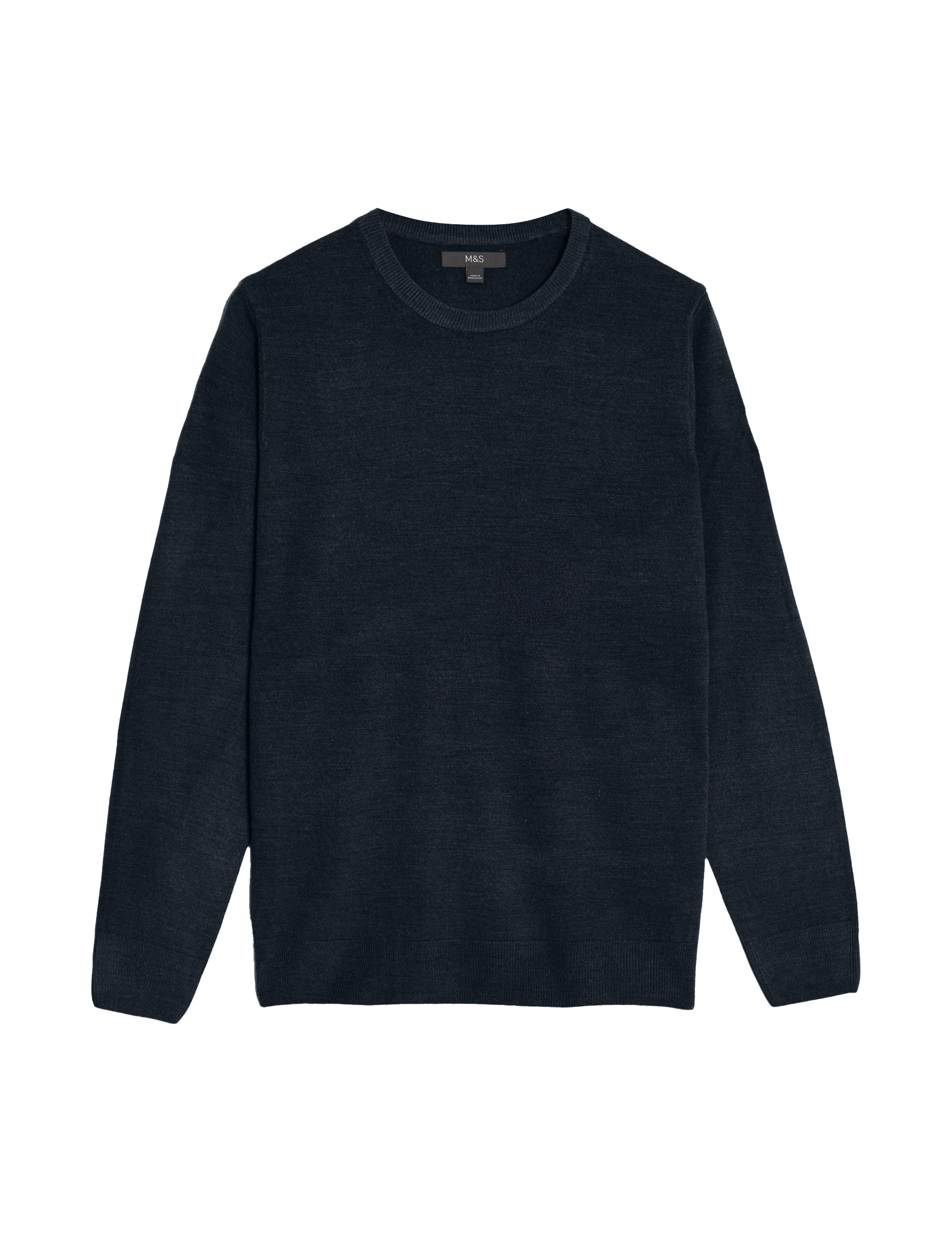 M&S Collection Men's Cashmilon Crew Neck Jumper - MREG - Navy, Burgundy,Navy,Black,Charcoal,Denim