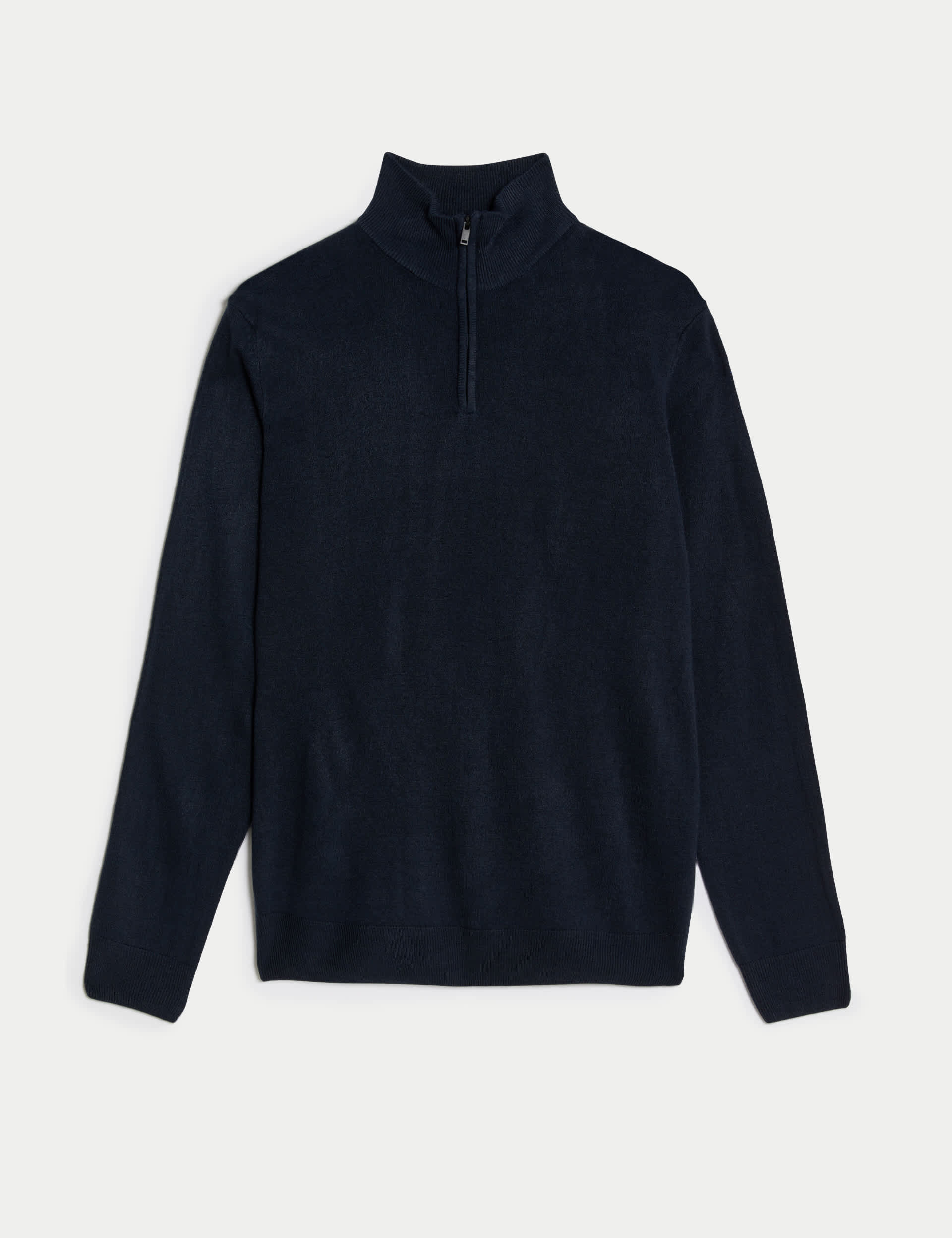 M&S Men's Cashmilon High Neck Half Zip Jumper - LREG - Navy, Black,Navy,Bottle Green,Air Force Blue