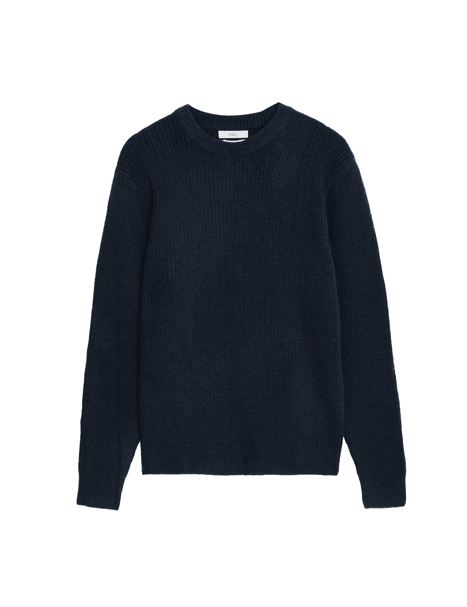 M&S Collection Men's Supersoft Crew Neck Jumper with Wool - LREG - Dark Navy, Hunter Green,Burnt Sie