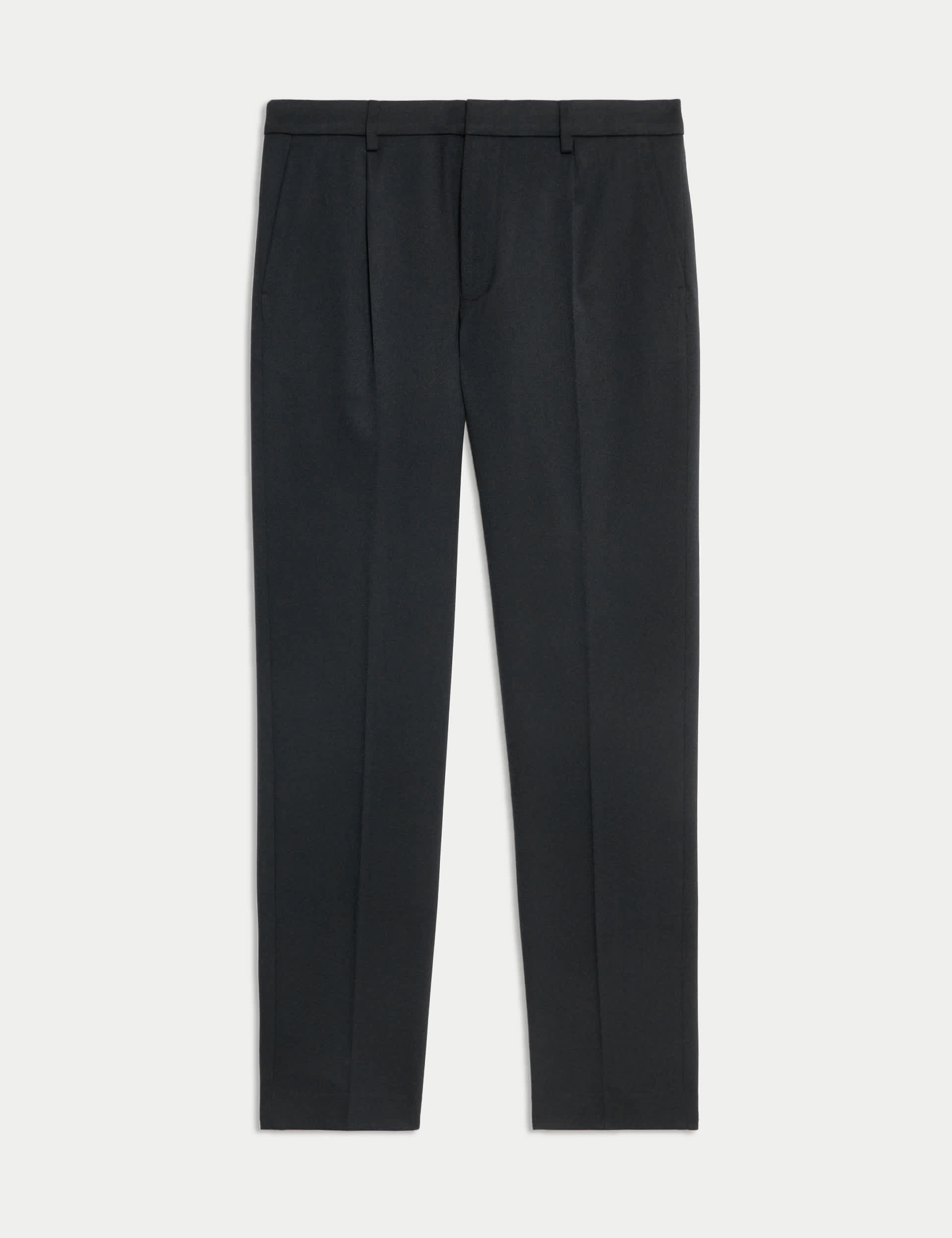 M&S Collection Men's Slim Fit Twill Stretch Suit Trousers - 36SHT - Black, Black