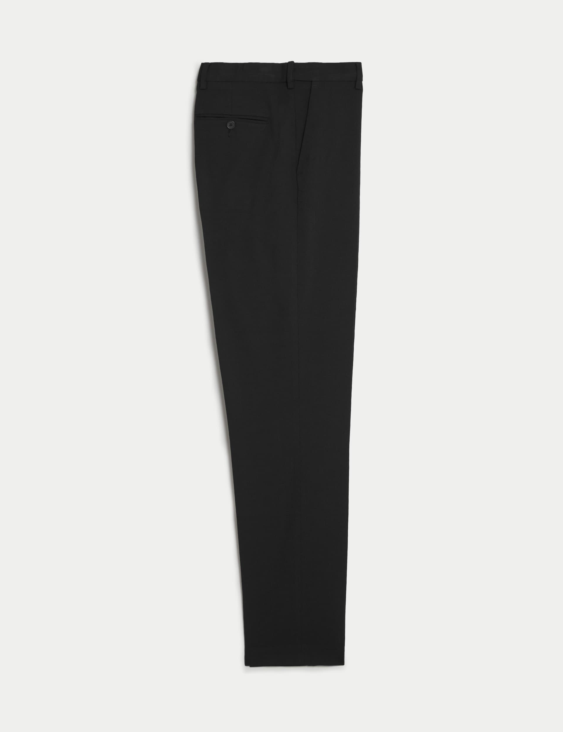 M&S Men's Regular Fit Stretch Trousers - 38SHT - Black, Navy,Charcoal,Black