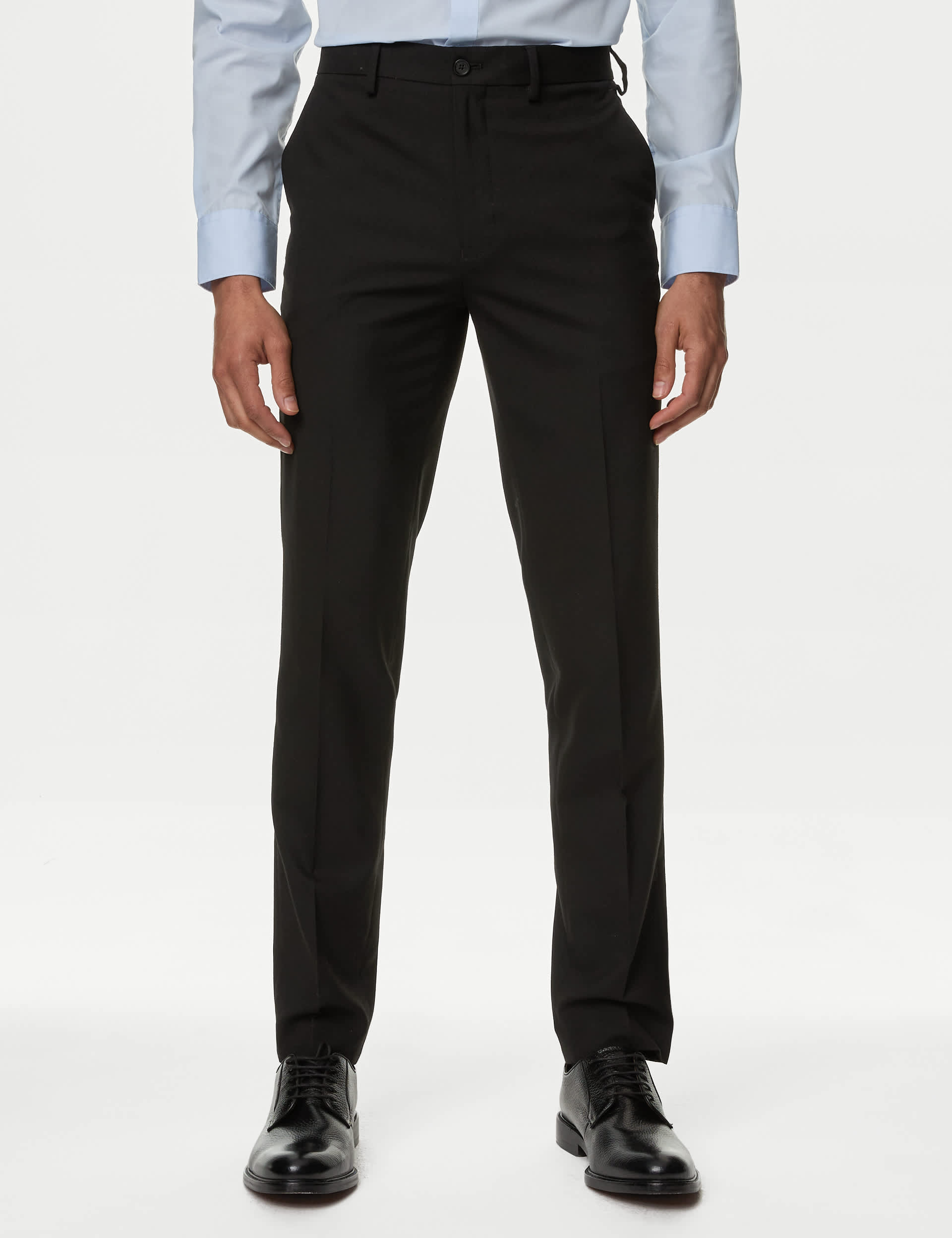 M&S Men's Slim Fit Flat Front Stretch Trousers