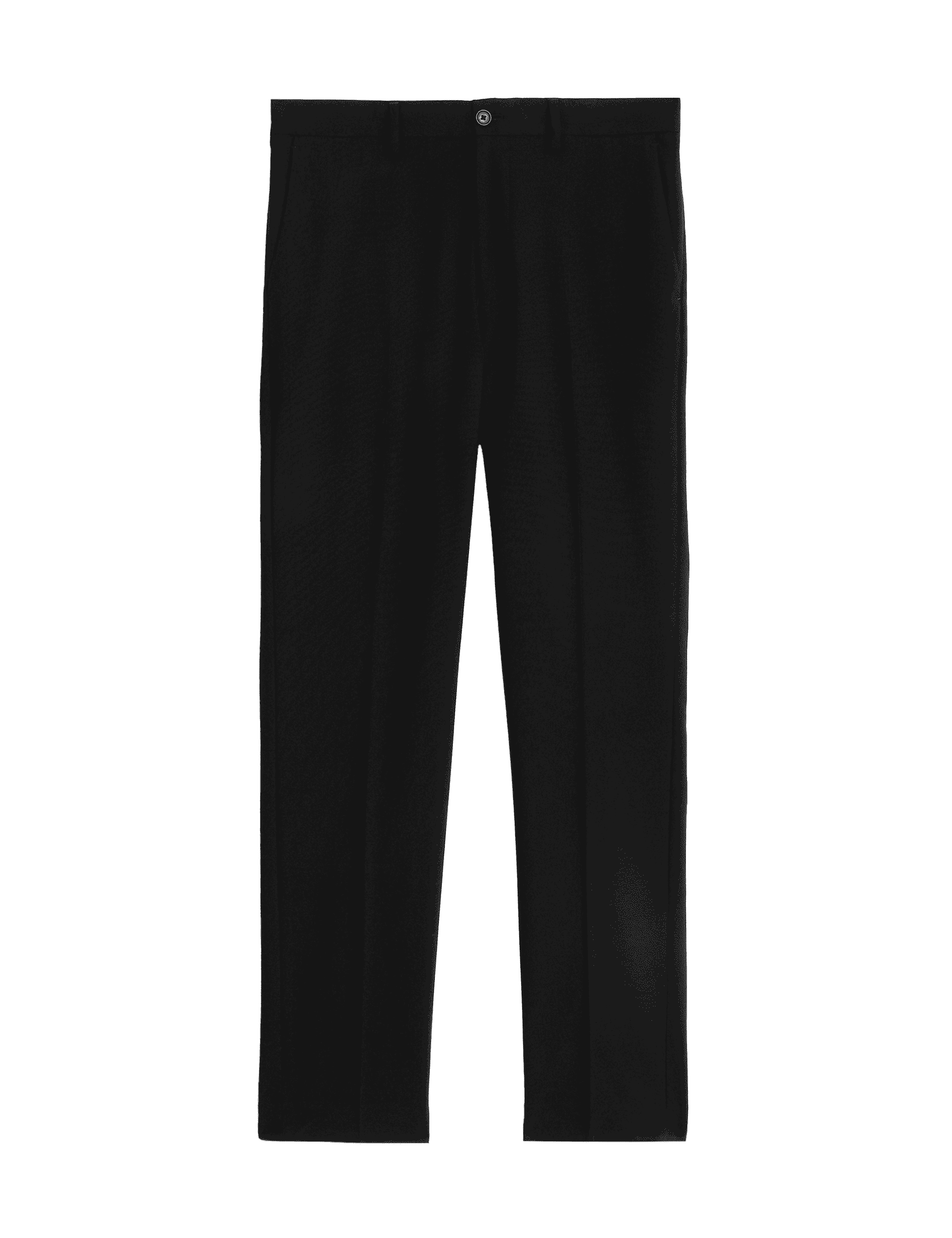 M&S Collection Men's Slim Fit Flat Front Stretch Trousers - 34REG - Black, Black,Charcoal,Navy