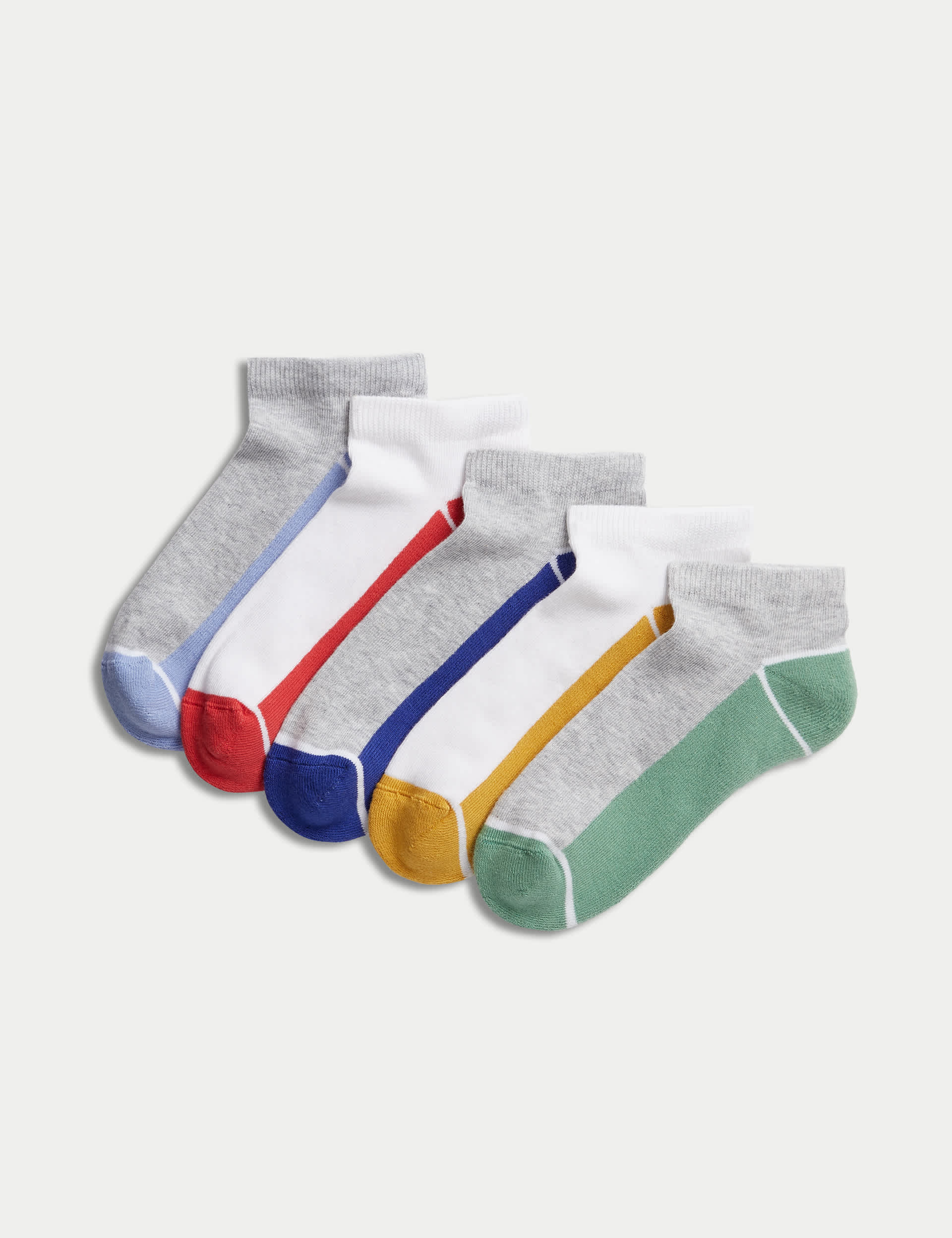 M&S 5pk Cotton Rich Trainer Liners (6 Small -7 Large) - 8-12 - Multi, Multi