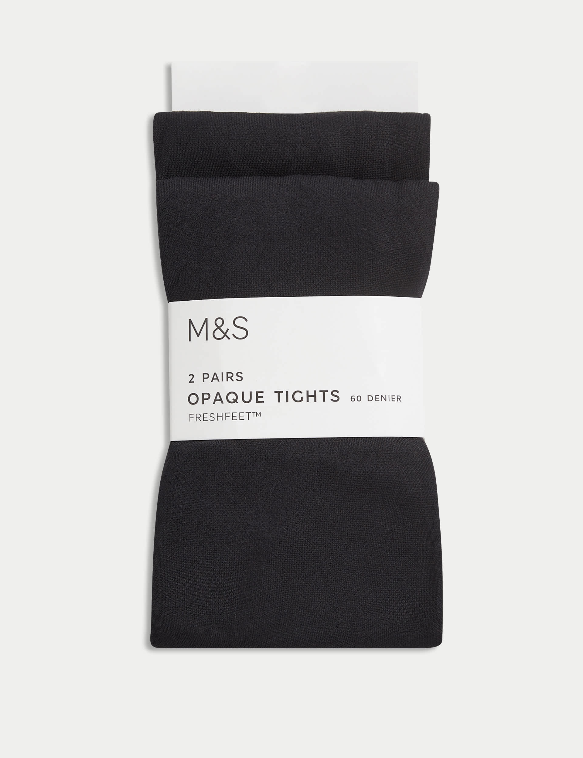 M&S Girls 2pk 60 Denier School Tights (3-16 Yrs) - 11-12 - Black, Black,Navy