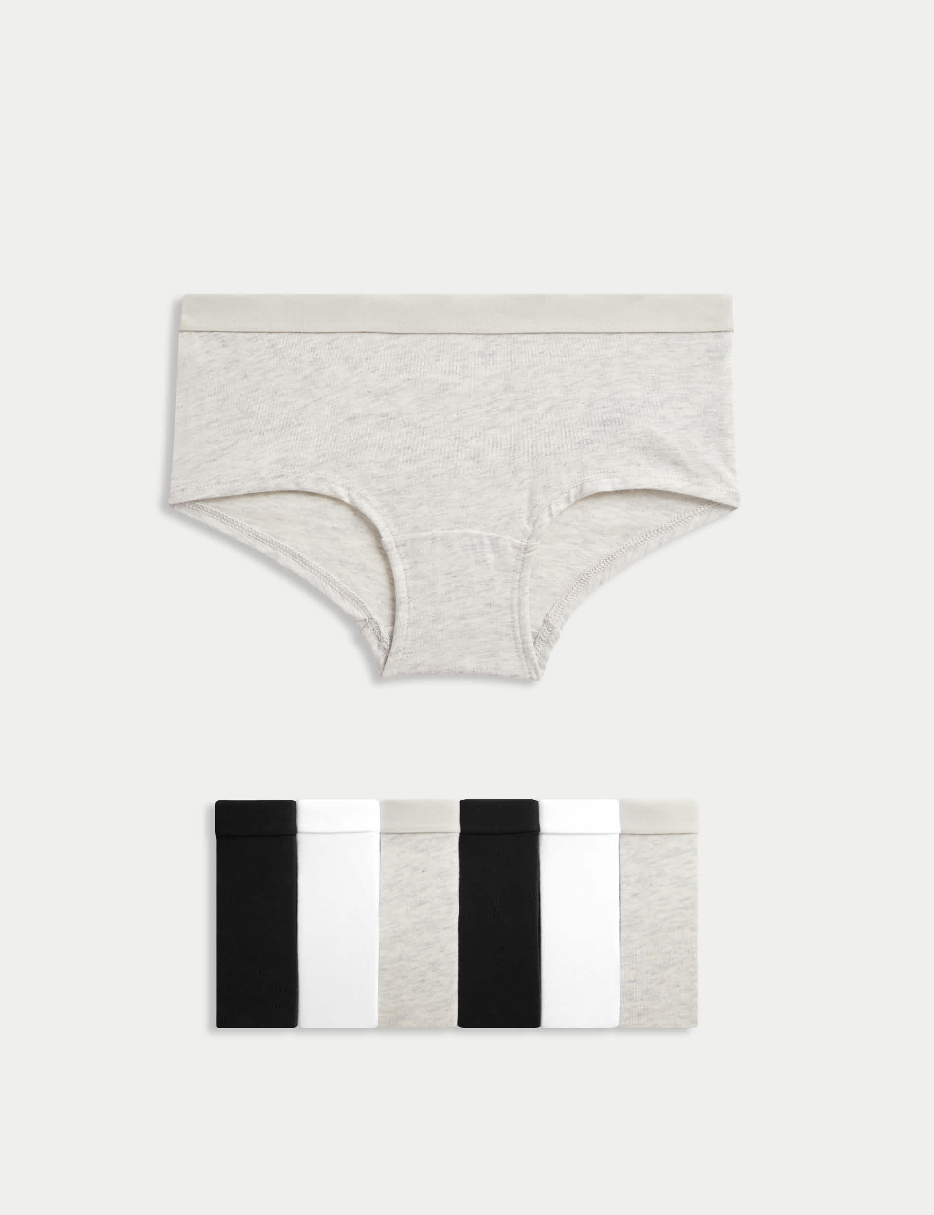 M&S Girls 7pk Cotton with Stretch Shorts (5-16 Yrs)