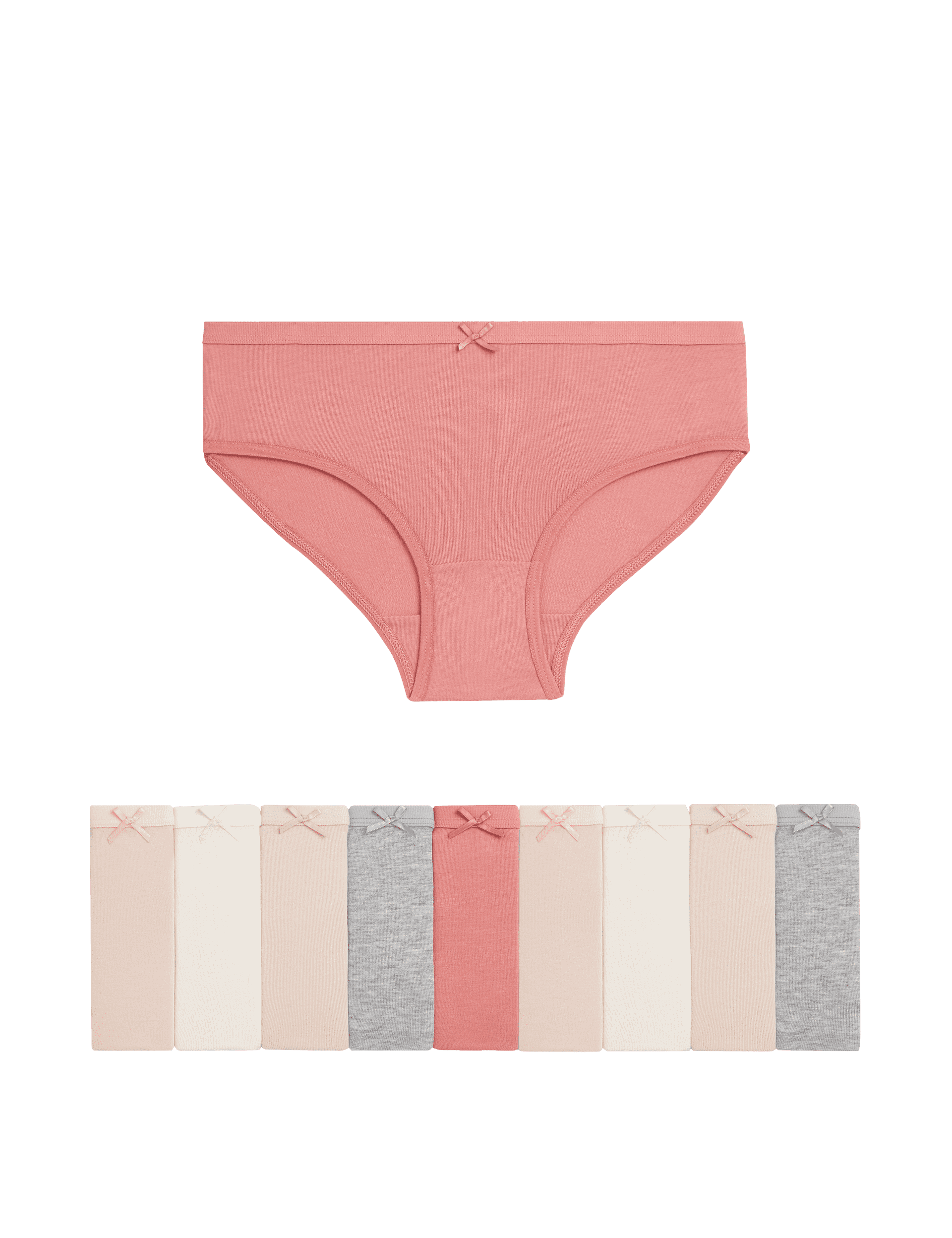 M&S Collection Girls 10pk Cotton with Stretch Knickers (2-14 Yrs) - 5-6 Y - Multi, Multi