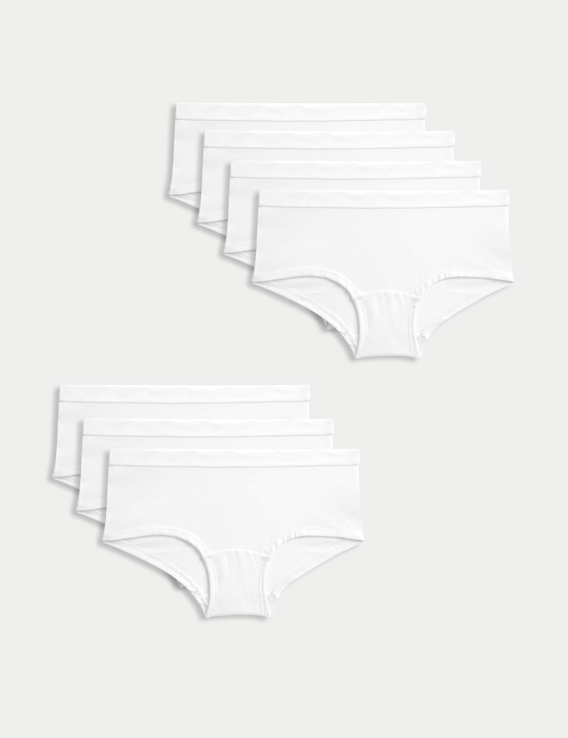 M&S Girls 7pk Cotton with Stretch Shorts (5-16 Yrs)