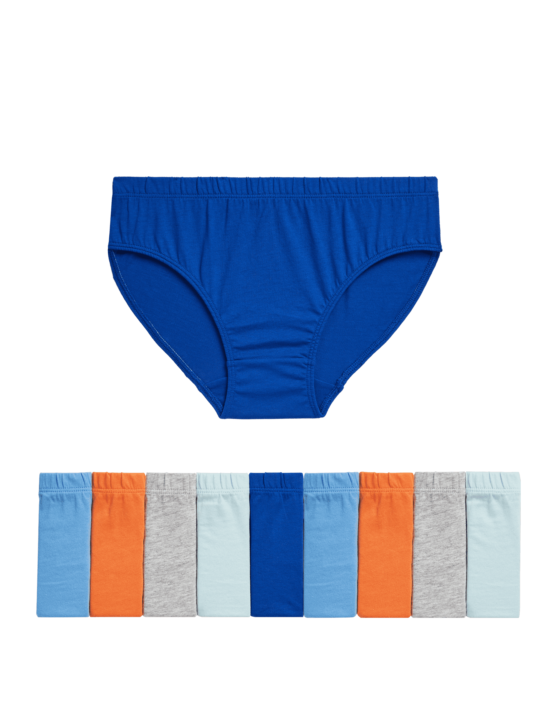 M&S Collection Boys 10pk Pure Cotton Briefs (2-14 Yrs) - 5-6 Y - Multi/Brights, Multi/Brights