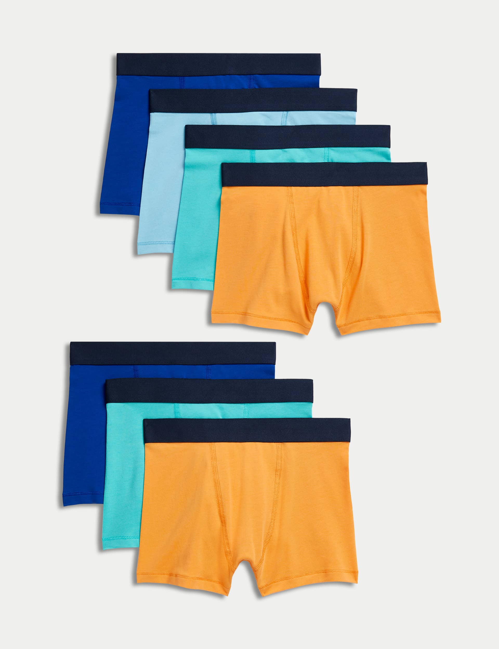 M&S Boys 7pk Cotton with Stretch Bright Trunks (5-16 Yrs) - 5-6 Y - Multi, Multi