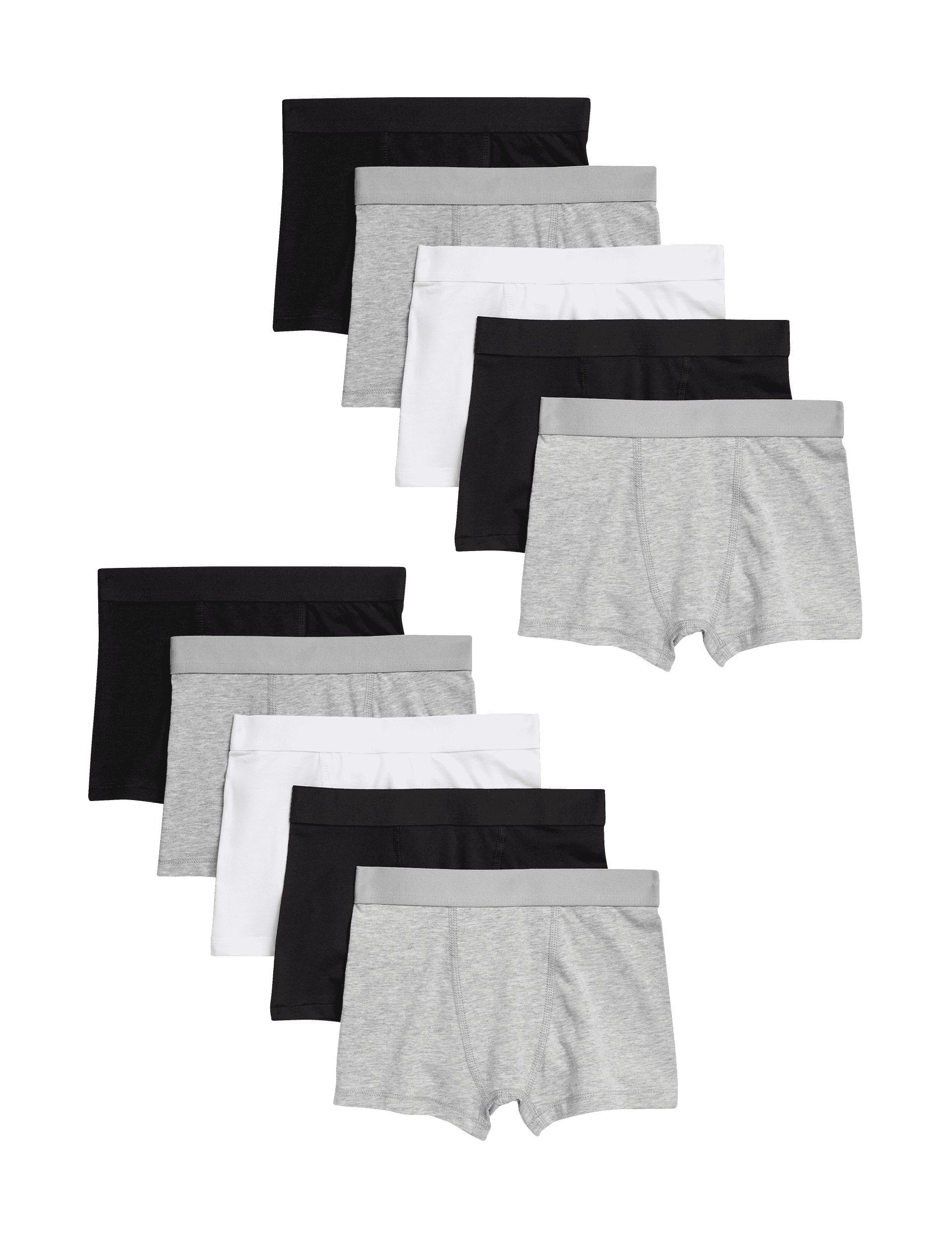 M&S Collection Boys 10pk Cotton With Stretch Trunks (5-16 Yrs) - 13-14 - Black, Black