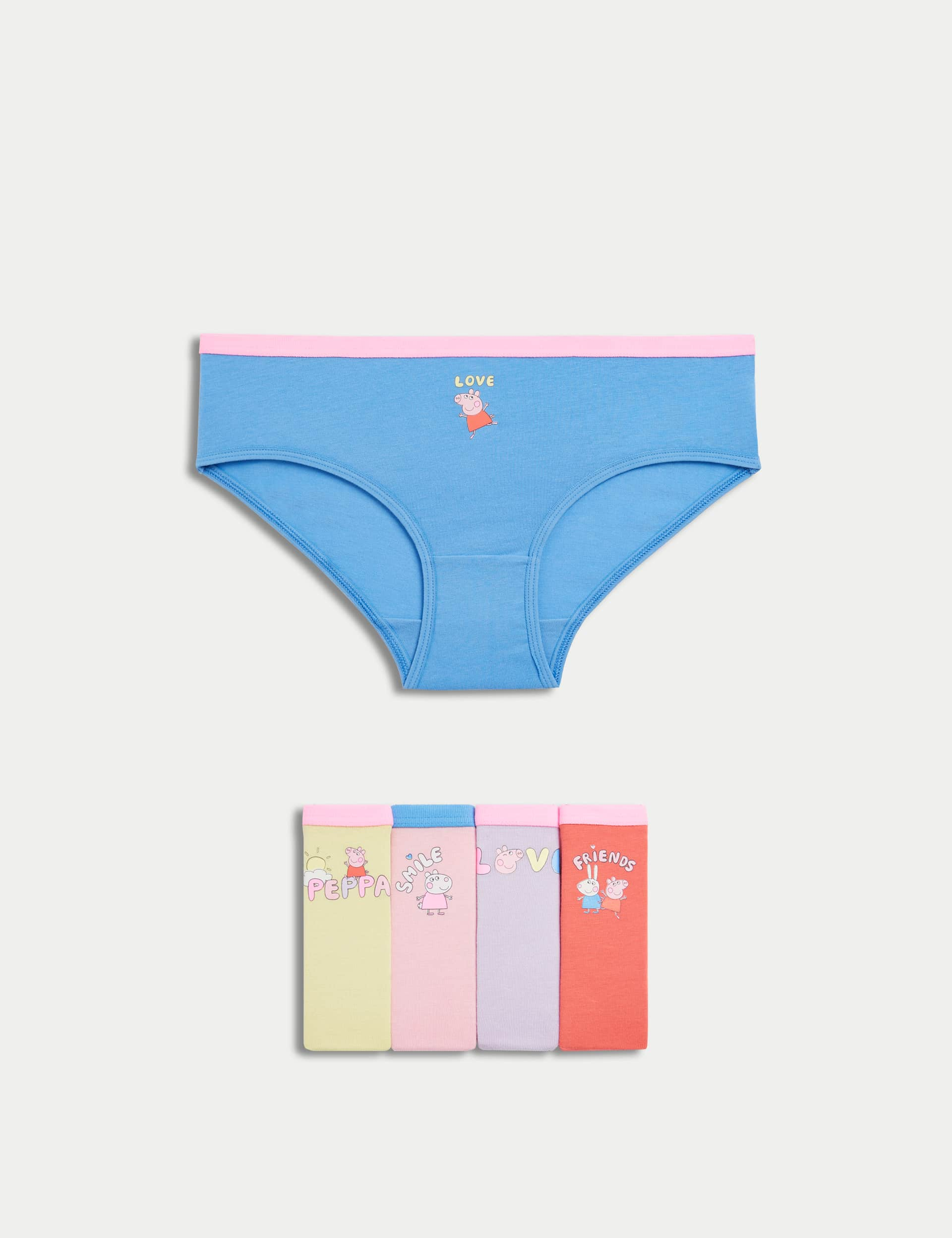 M&S Girls 5pk Cotton with Stretch Peppa Pig Knickers (2-8 Yrs) - 5-6 Y - Multi, Multi