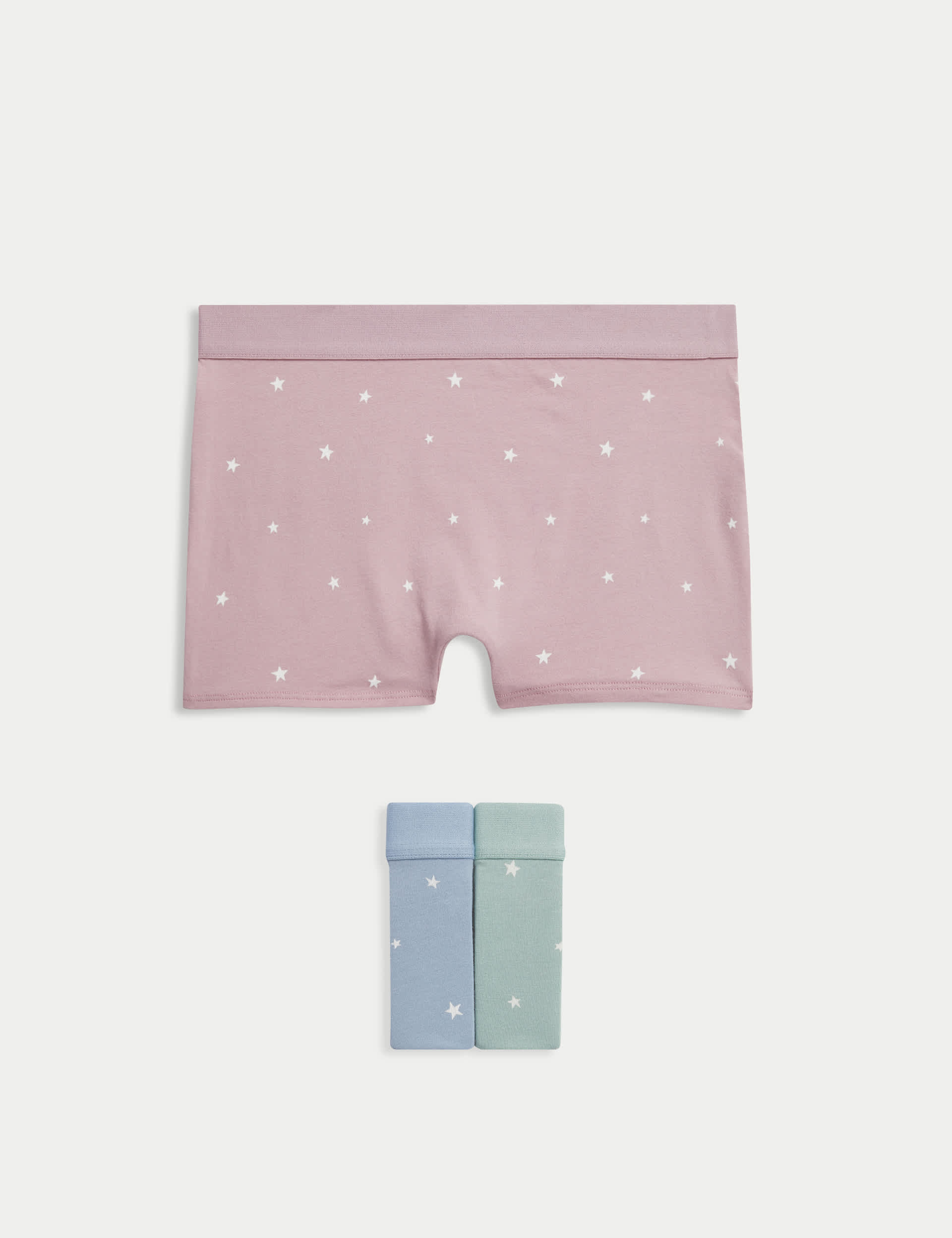 M&S Girls 3pk Cotton Rich Stars Boxer Shorts (5-16 Yrs) - 11-12 - Multi, Multi