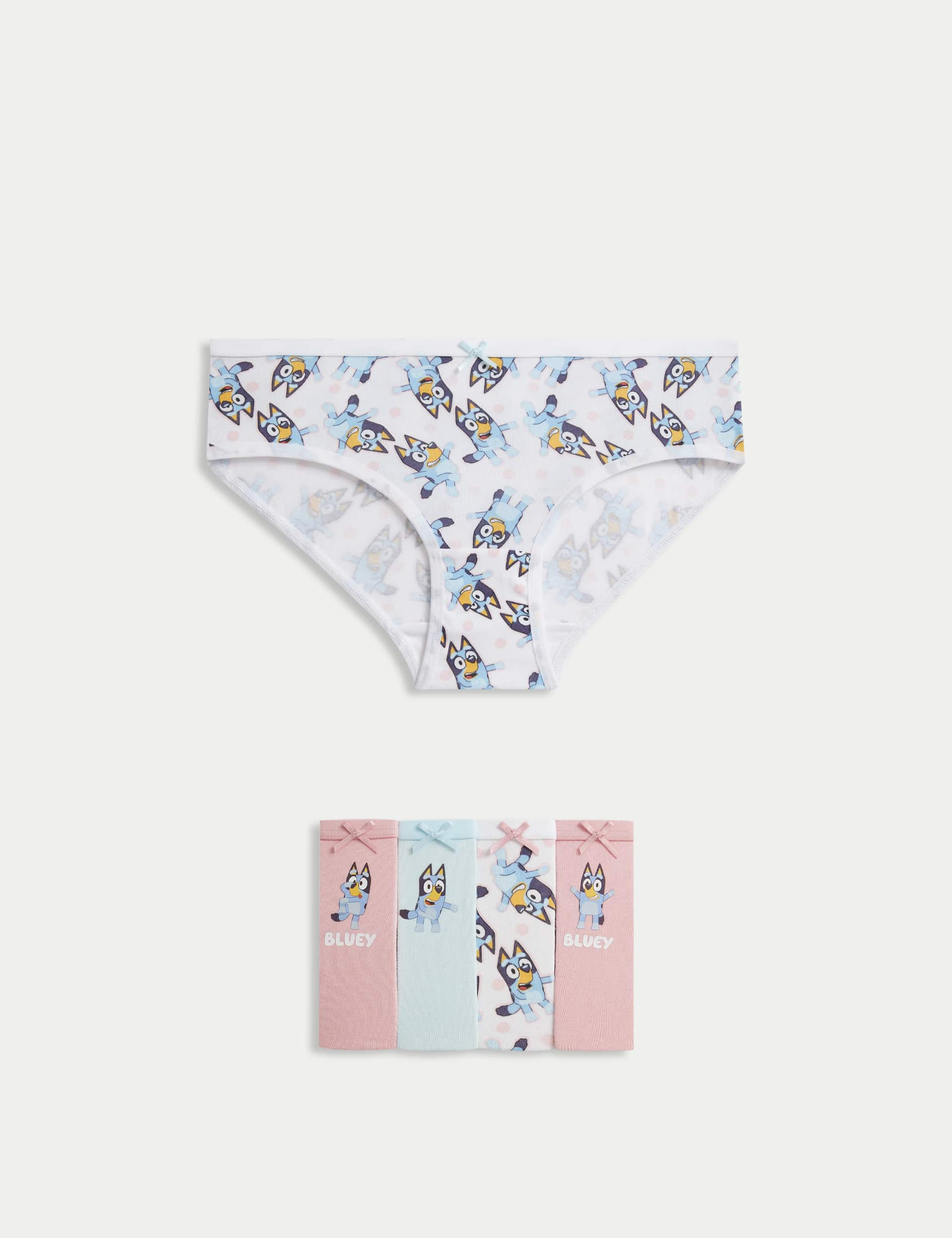 M&S Girls 5pk Cotton Rich Bluey Knickers (2-8 Yrs) - 4-5 Y - Multi, Multi