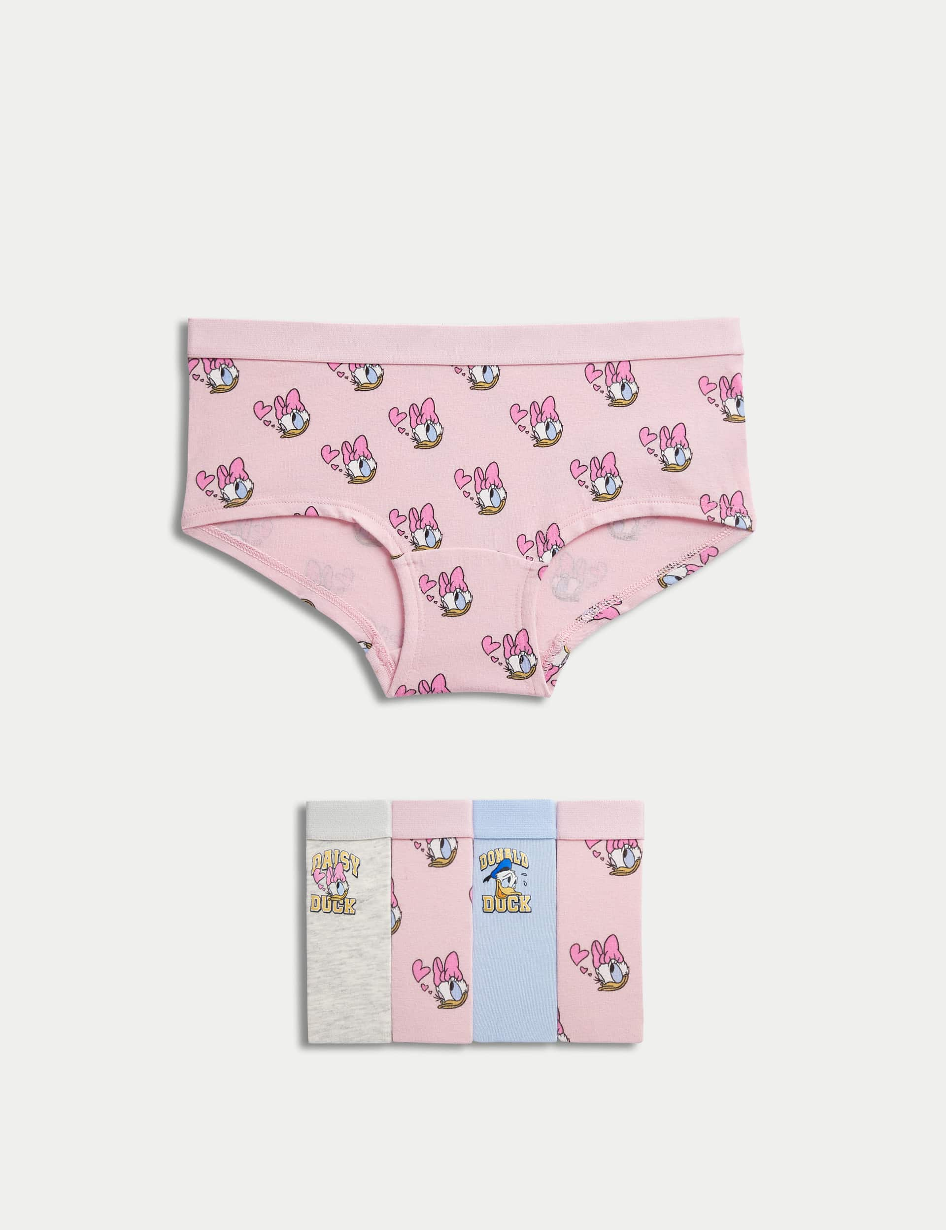 M&S Girls 5pk Cotton with Stretch Daisy Duck Shorts (5-16 Yrs) - 6-7 Y - Multi, Multi