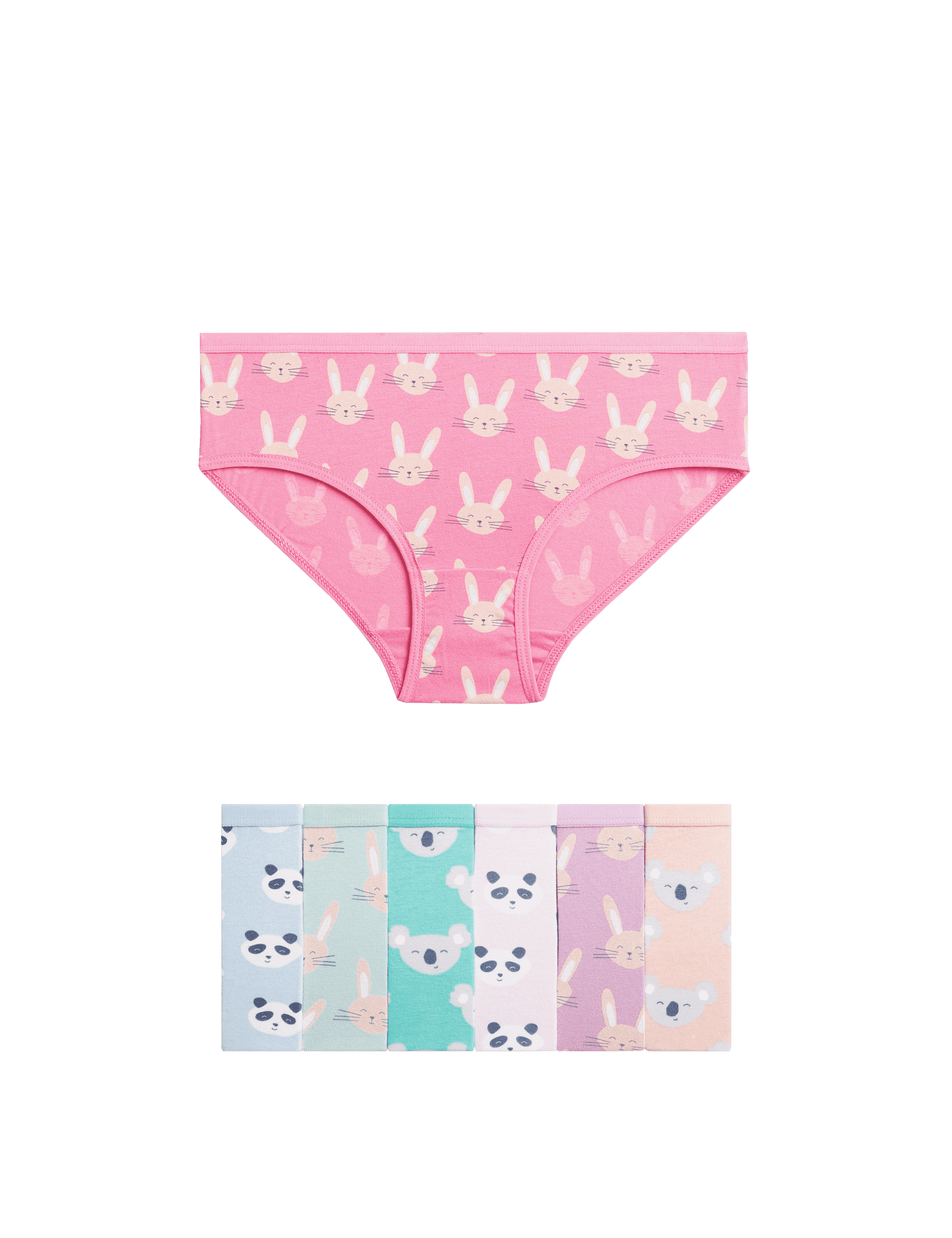 M&S Collection Girls 7pk Cotton with Stretch Animal Knickers (2-12 Yrs) - 5-6 Y - Multi, Multi