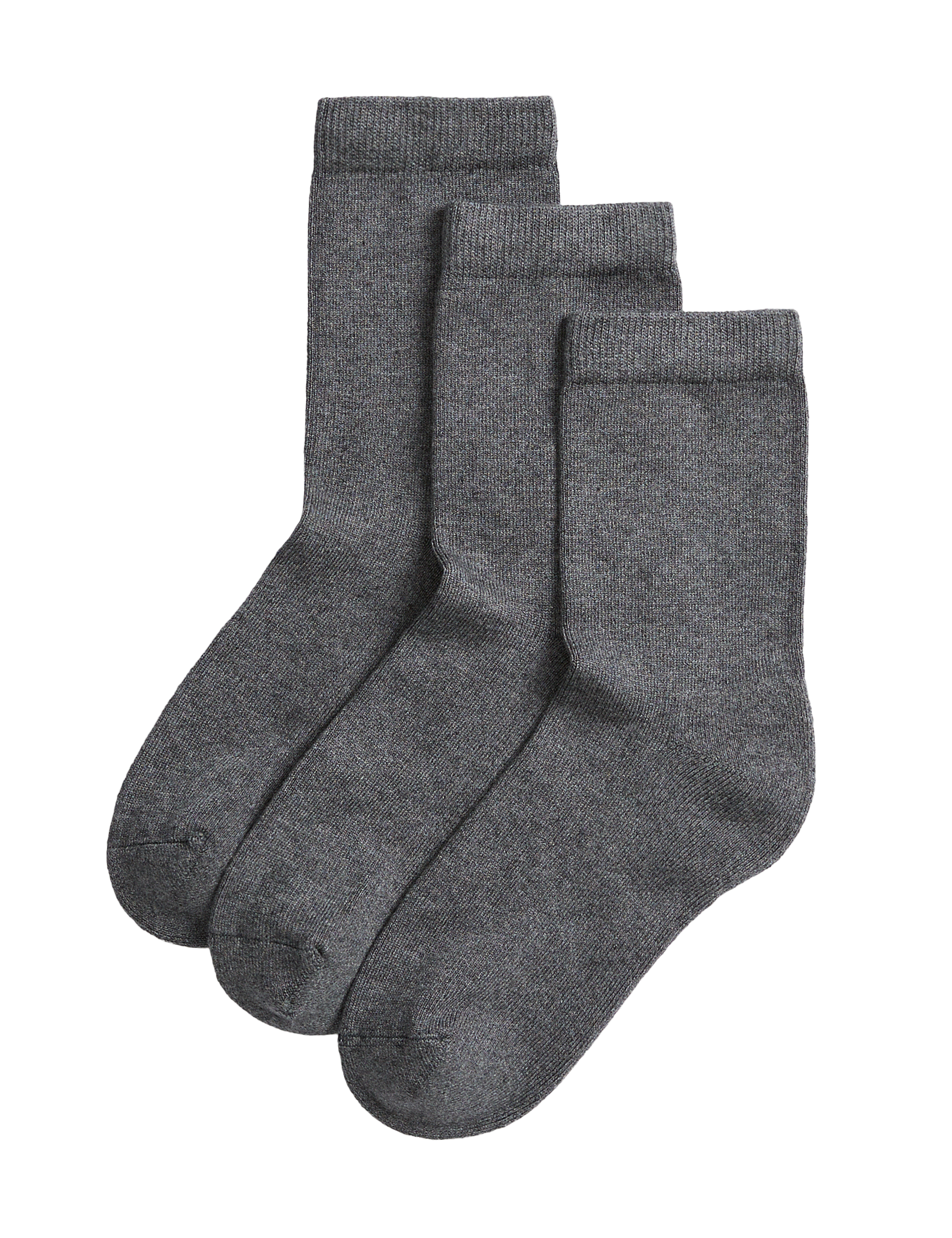 M&S Collection 3pk of Ultimate Comfort Socks - 12+3+ - Grey, Grey