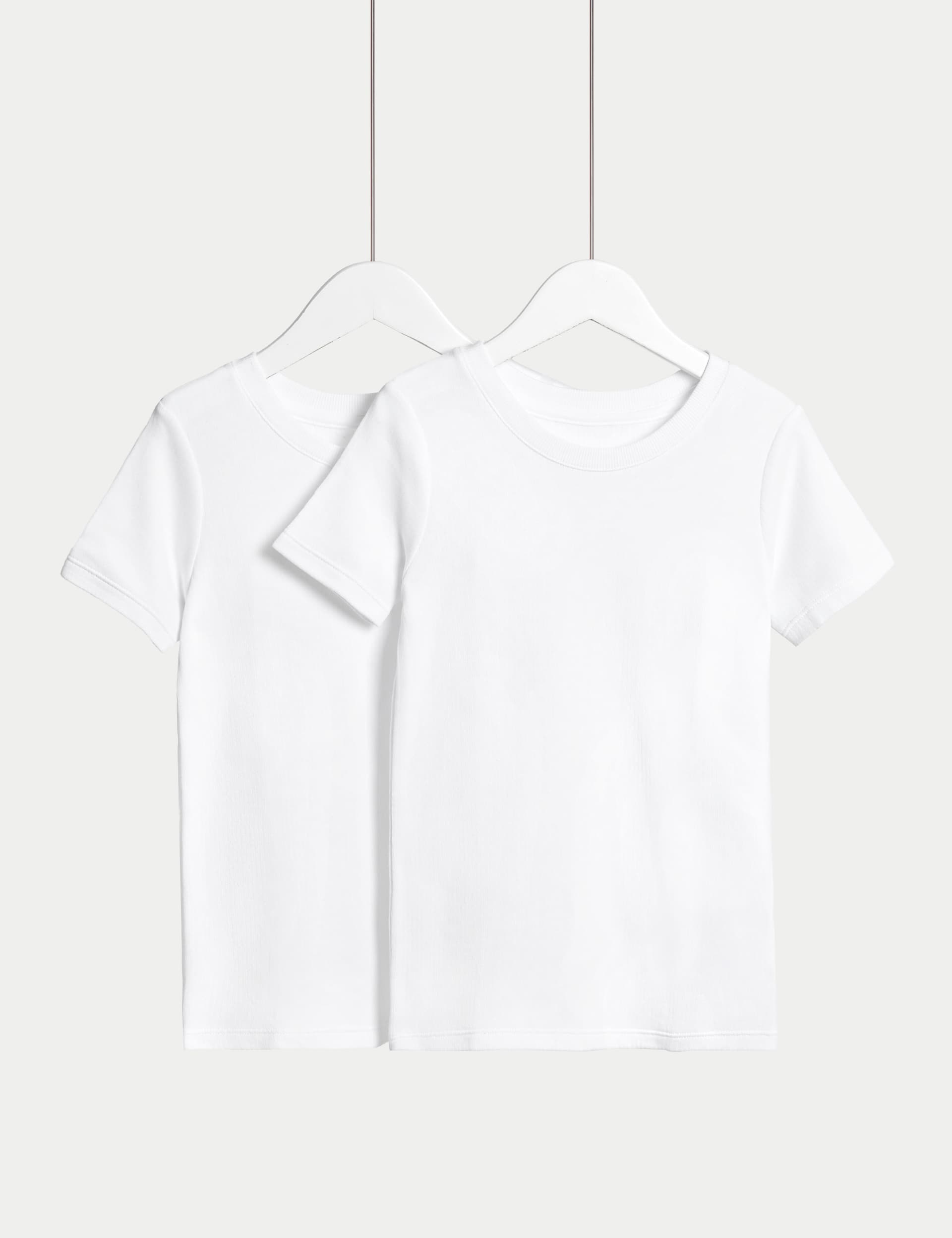 M&S 2pk Heatgen Thermal Tops (2-14 Yrs) - 6-7 Y - White, White,Grey Marl,Black