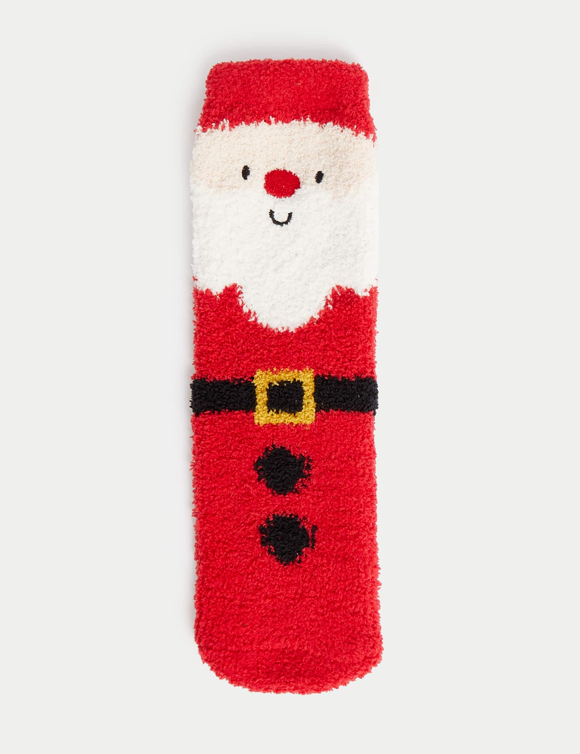 M&S Cosy Christmas Santa Socks - 12+3+ - Red Mix, Red Mix