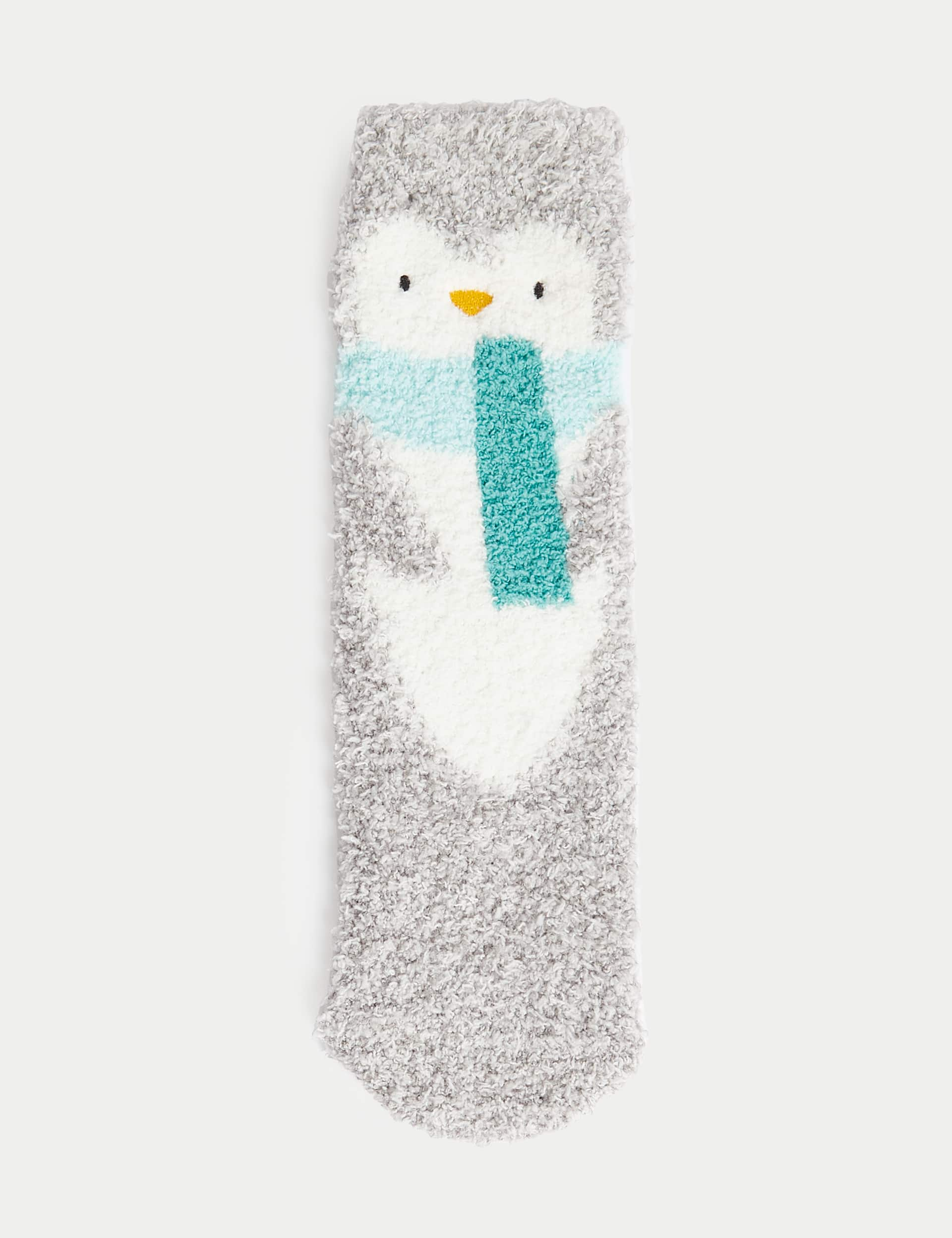 M&S Cosy Christmas Penguin Socks (6 Small - 7 Large) - 12+3+ - Light Grey Mix, Light Grey Mix