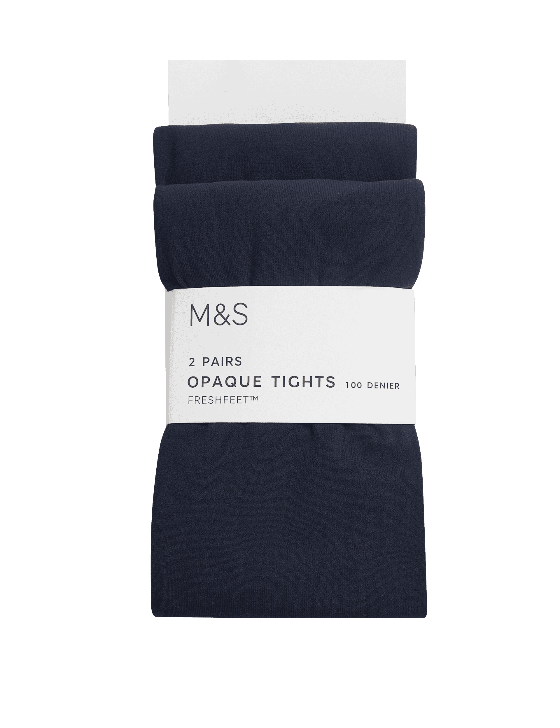 M&S Collection Girls 2 Pack 100 Denier School Tights (6-14 Yrs) - 6-7 Y - Navy, Navy