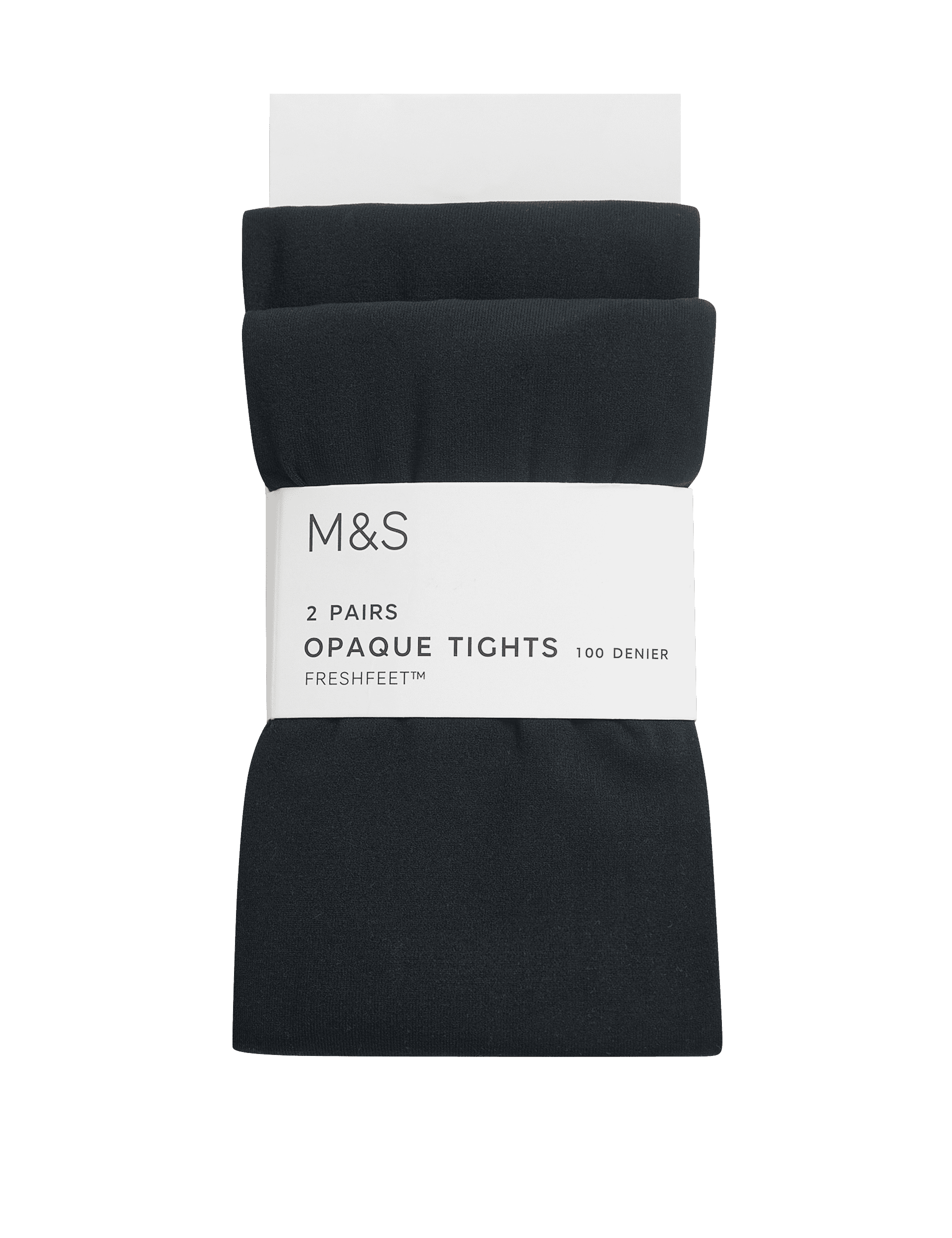 M&S Collection Girls 2 Pack 100 Denier School Tights (6-14 Yrs) - 13-14 - Black, Black,Navy