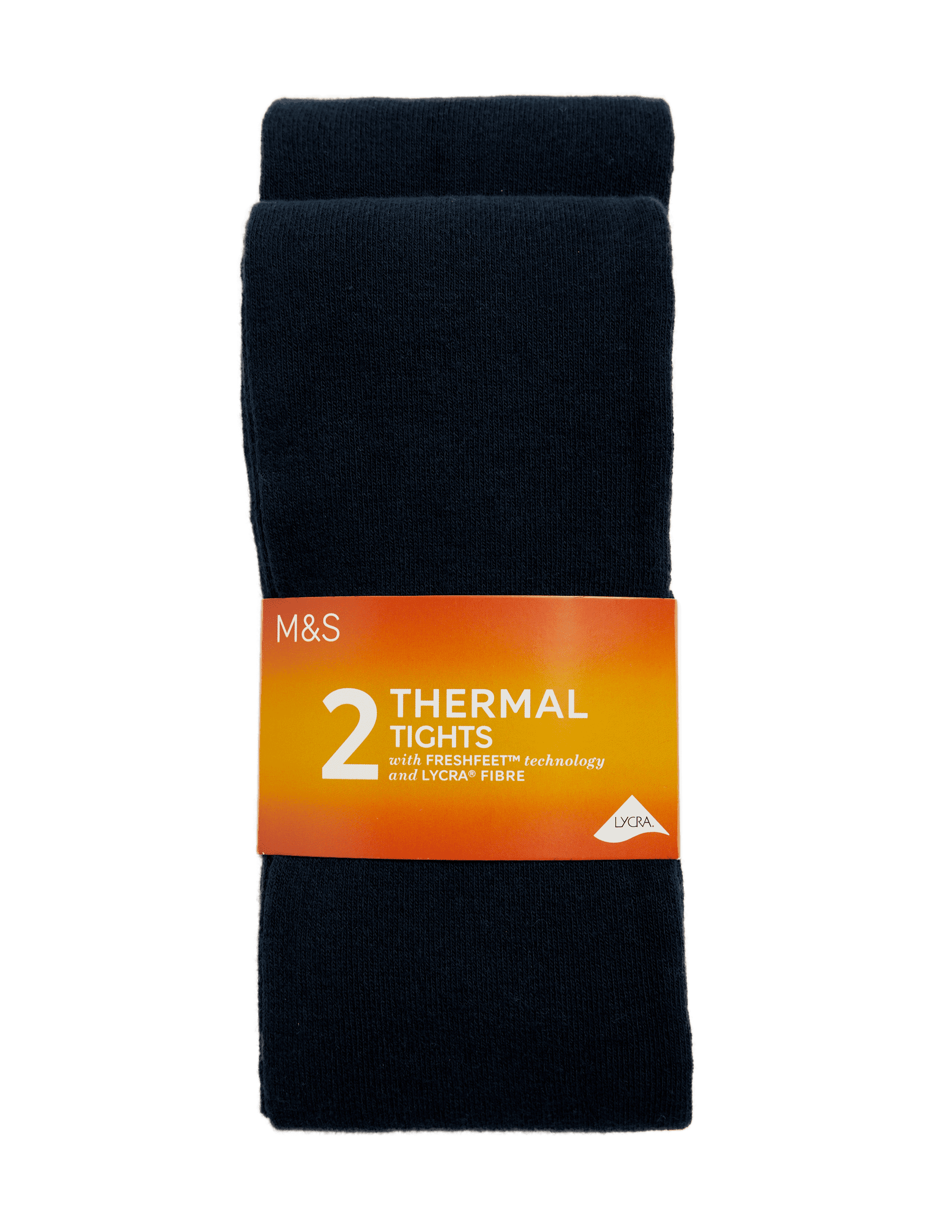 M&S Collection Girls 2 Pack Cotton Rich Thermal Tights (4-14 Yrs) - 4-5 Y - Navy, Navy