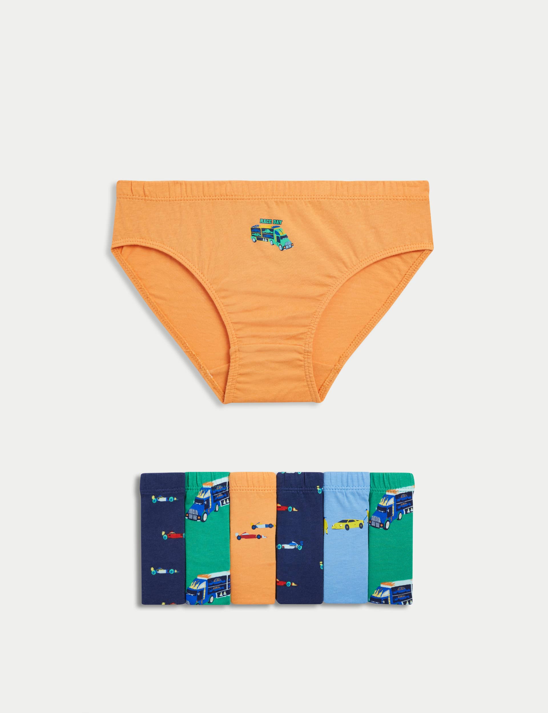 M&S Boys 7pk Pure Cotton Transport Briefs (2-8 Years) - 3-4 Y - Multi, Multi