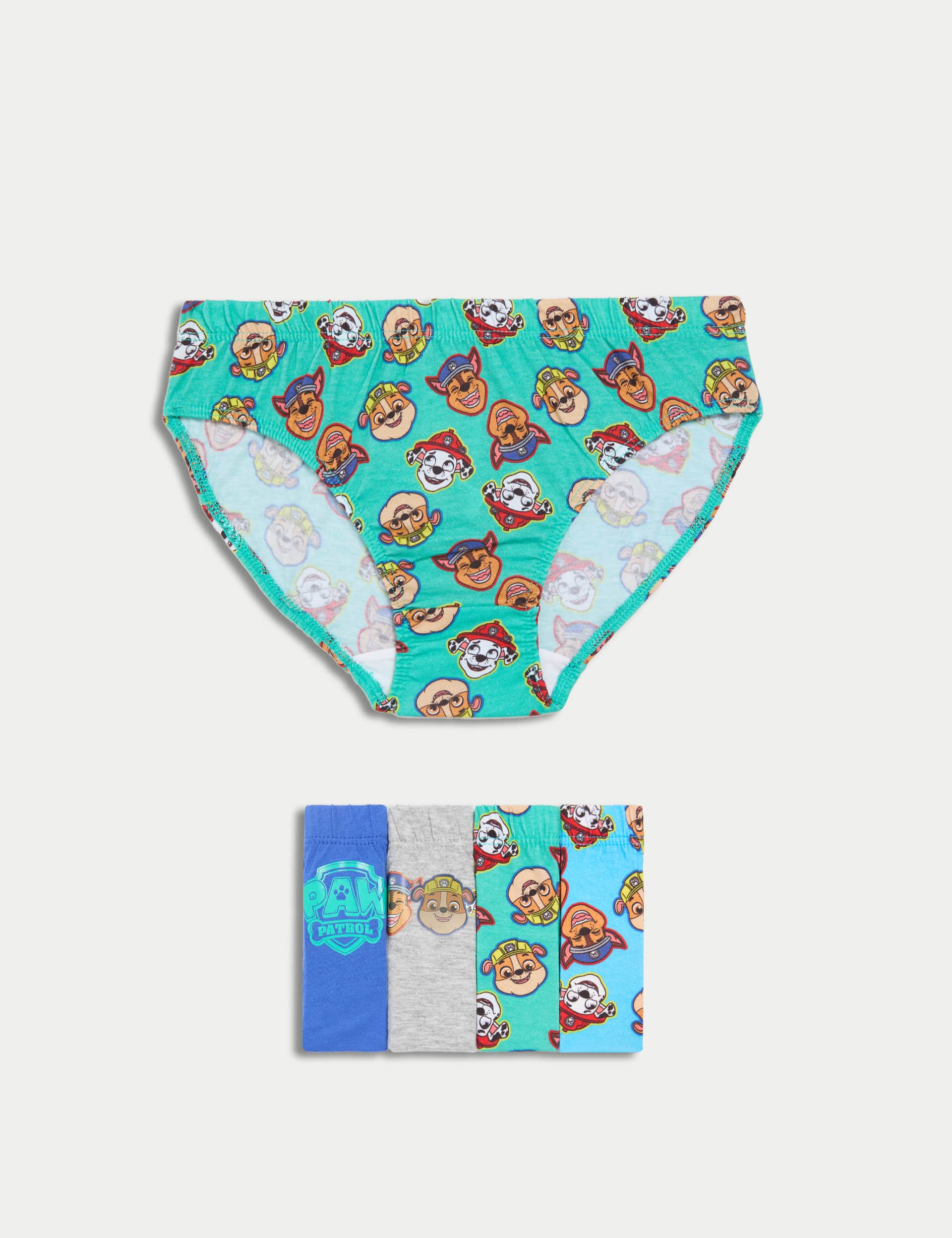 M&S Boys 5pk Pure Cotton PAW Patrol Briefs (2-8 Yrs) - 6-7 Y - Blue Mix, Blue Mix