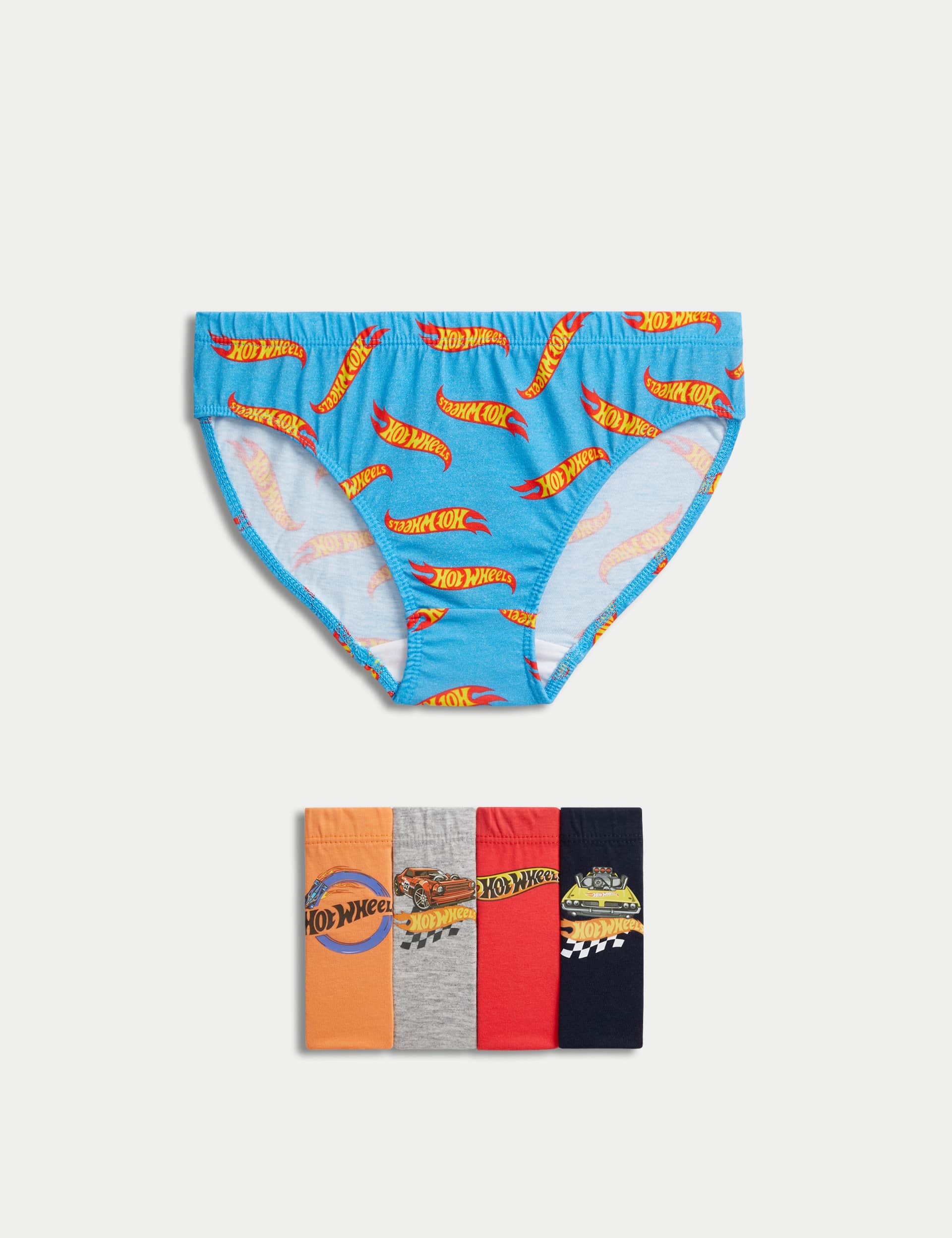 M&S Boys 5pk Pure Cotton Hot Wheels Briefs (2-8 Yrs)