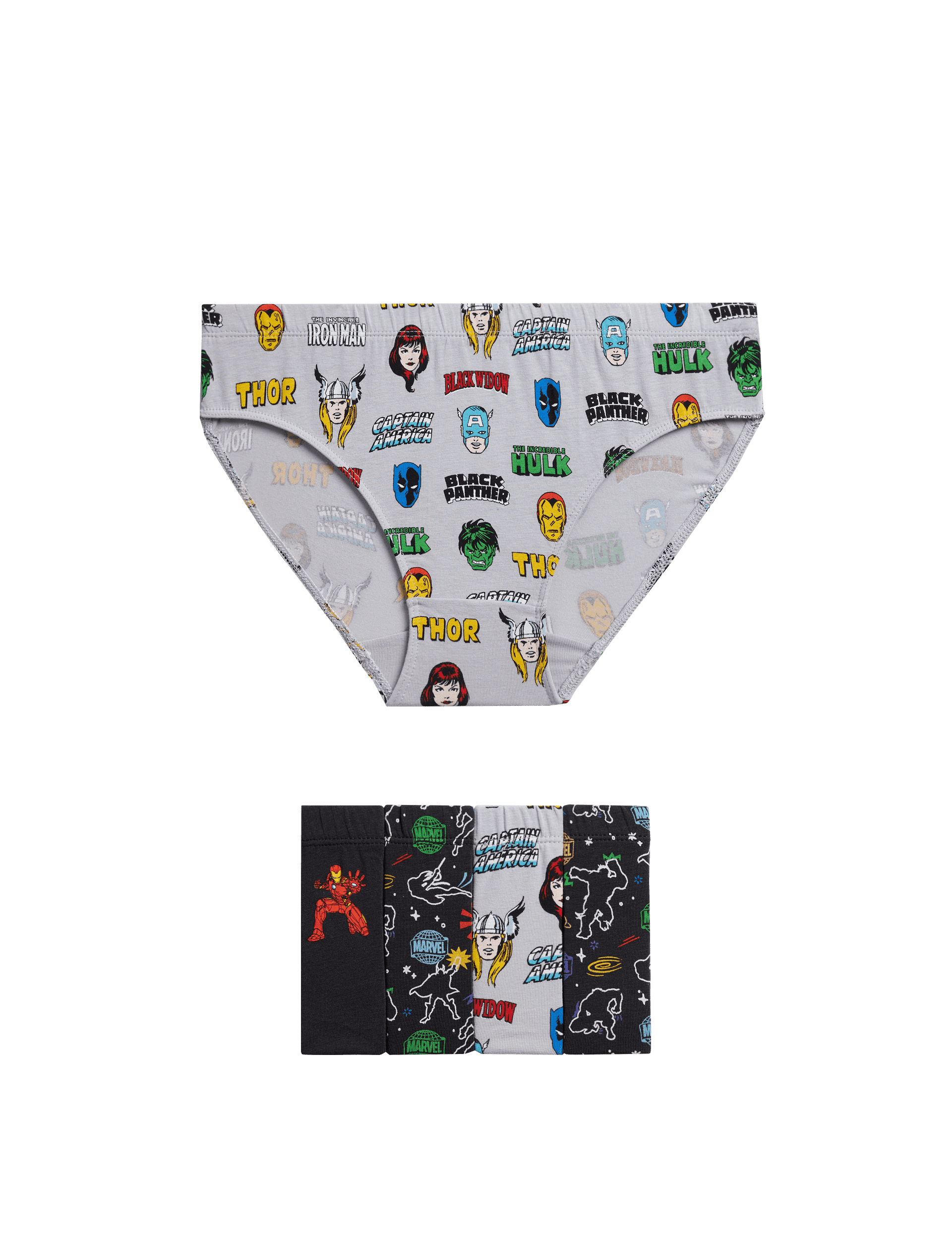 M&S Collection Boys 5pk Cotton with Stretch Avengers Briefs (2-8 Yrs) - 7-8 Y - Multi, Multi