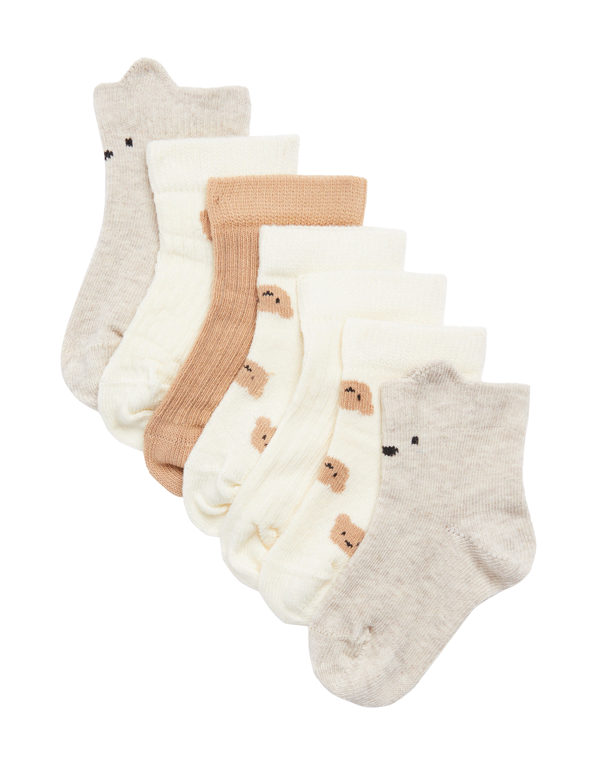 Spencer Bear 7pk Cotton Rich Spencer Bear Baby Socks (0-3 Yrs) - 2-3Y - Multi, Multi