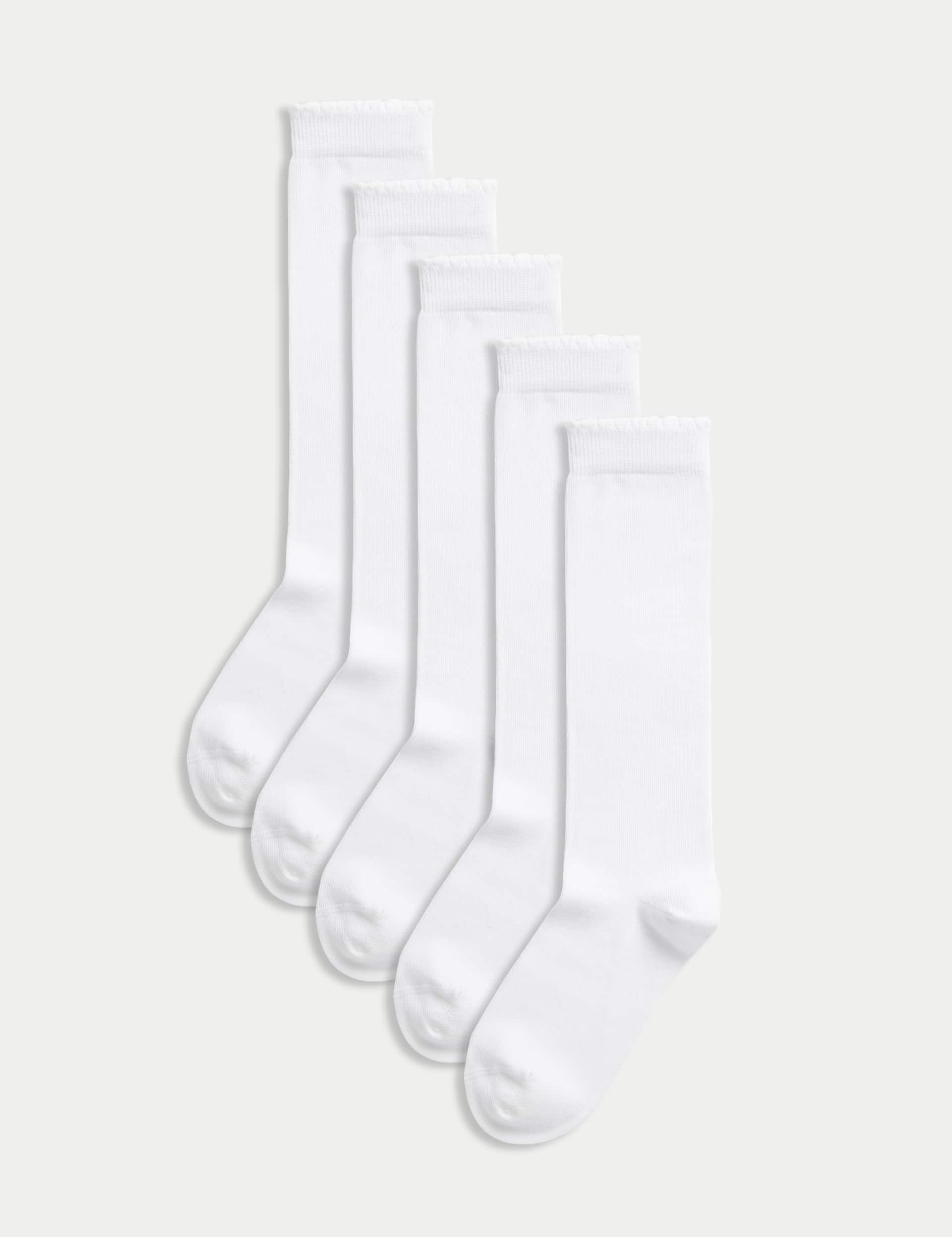 M&S Girls 5pk of Knee High Socks